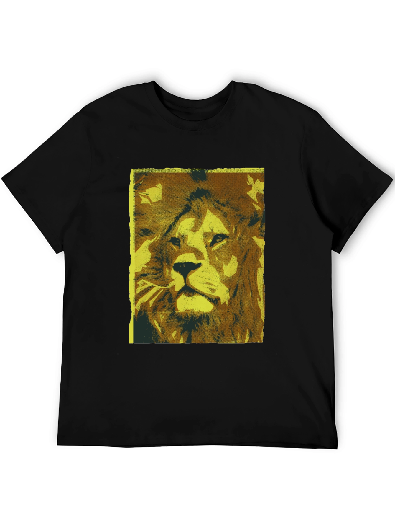 Black Lion Graphic Print Black T-Shirt view 5