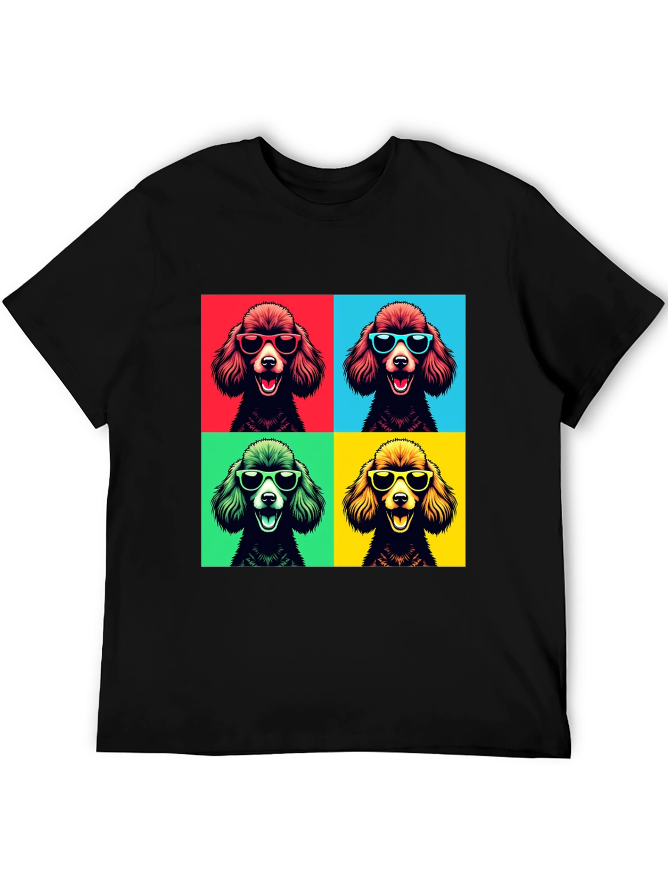 Black Pop Art Poodle T-Shirt - Stylish Dog Tee view 5