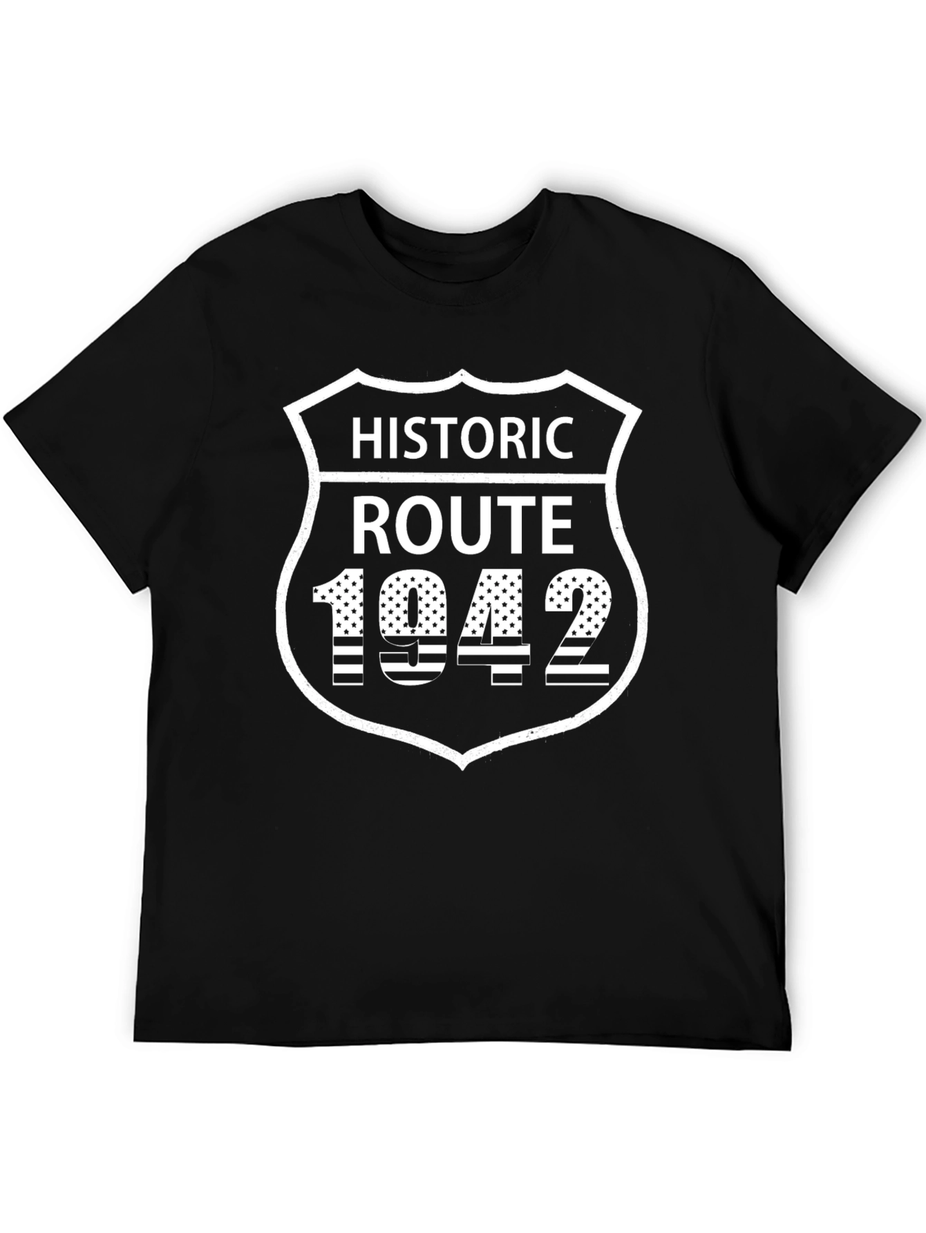 Black Historic Route 1942 Graphic T-Shirt view 5