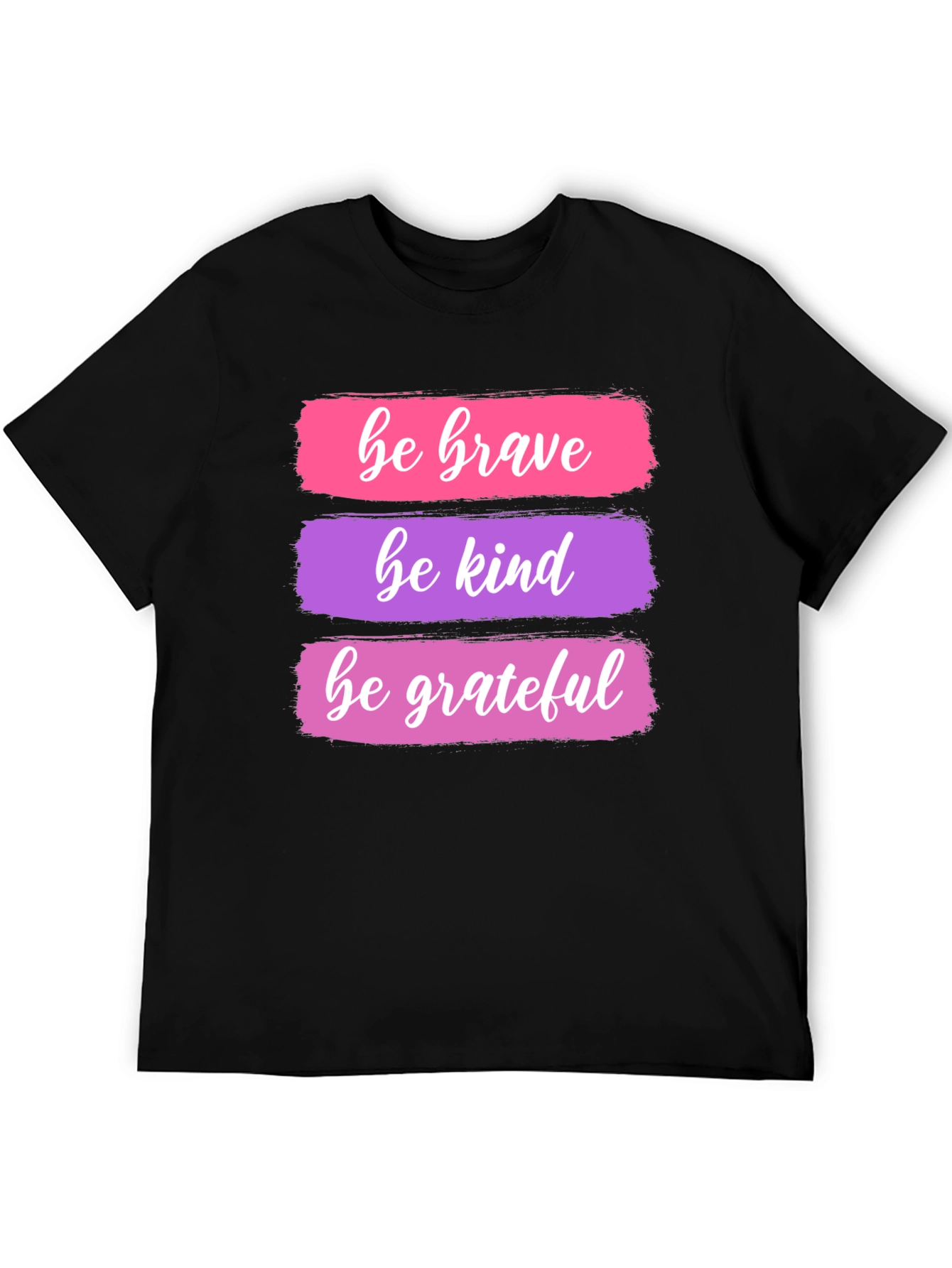 Black Be Brave, Kind, Grateful T-Shirt view 5
