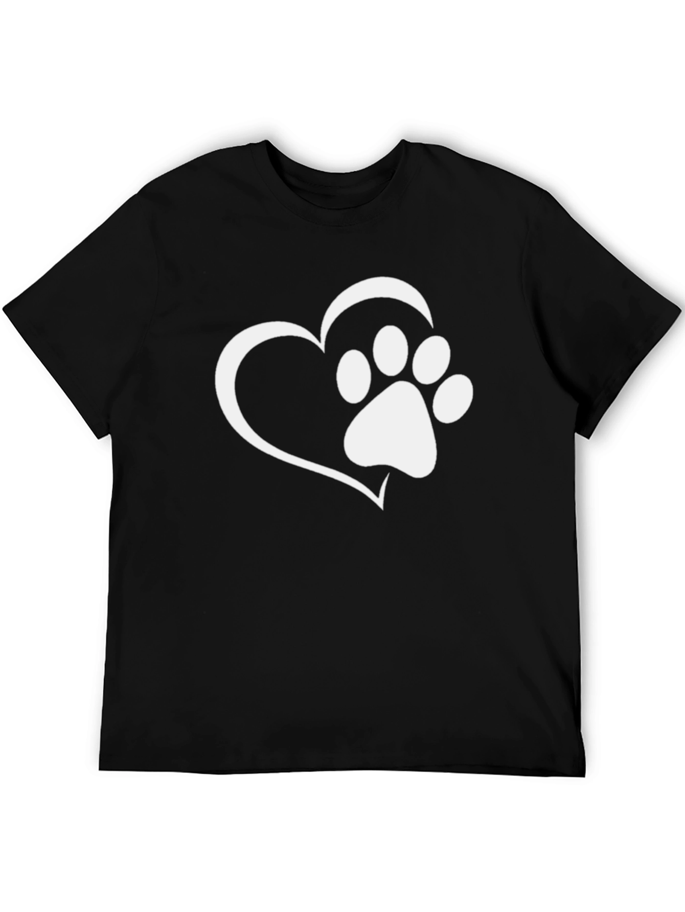 Black Heart Paw Print Graphic Tee - Black view 5
