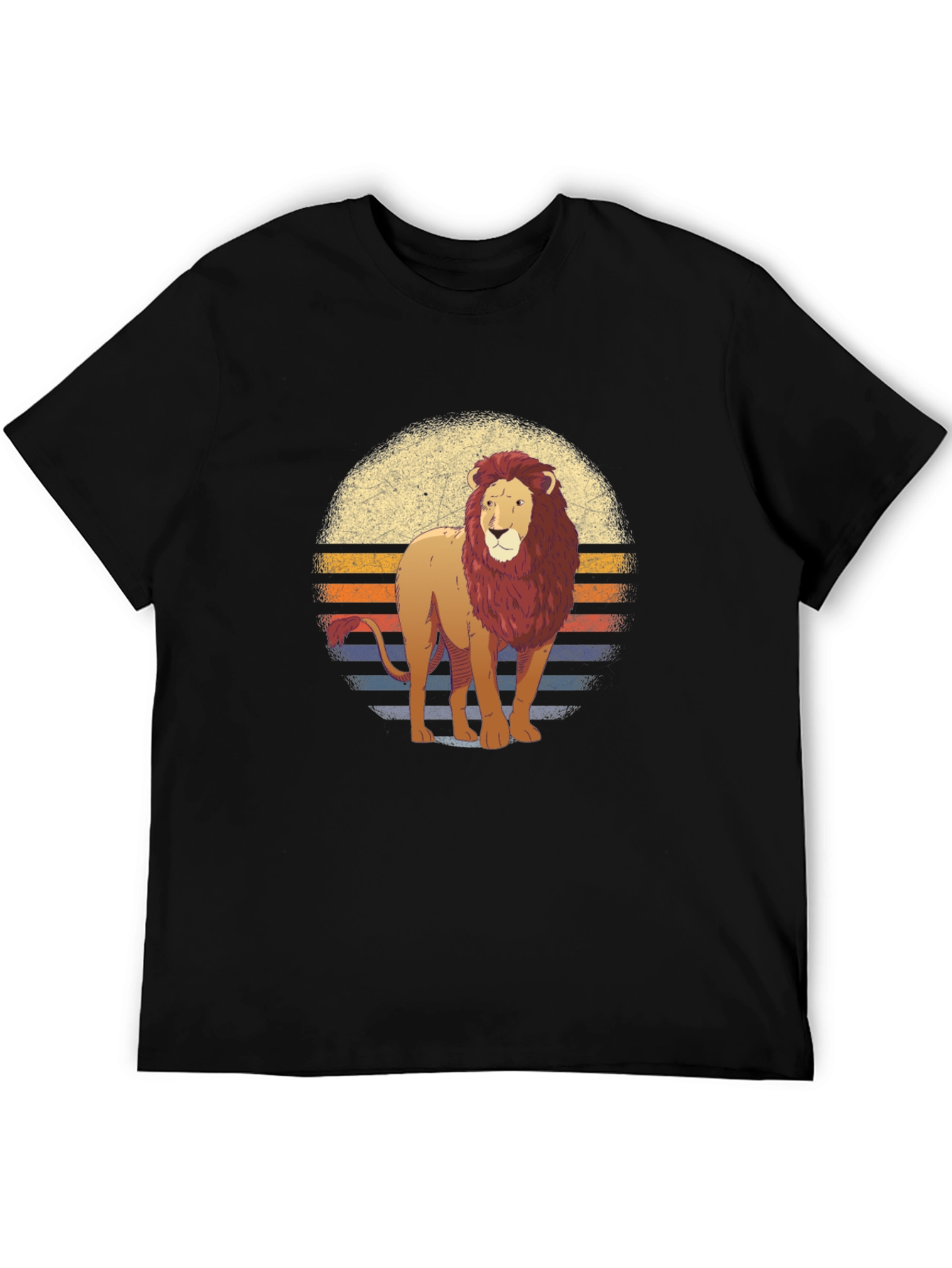 Black Lion Sunset Graphic T-Shirt view 5