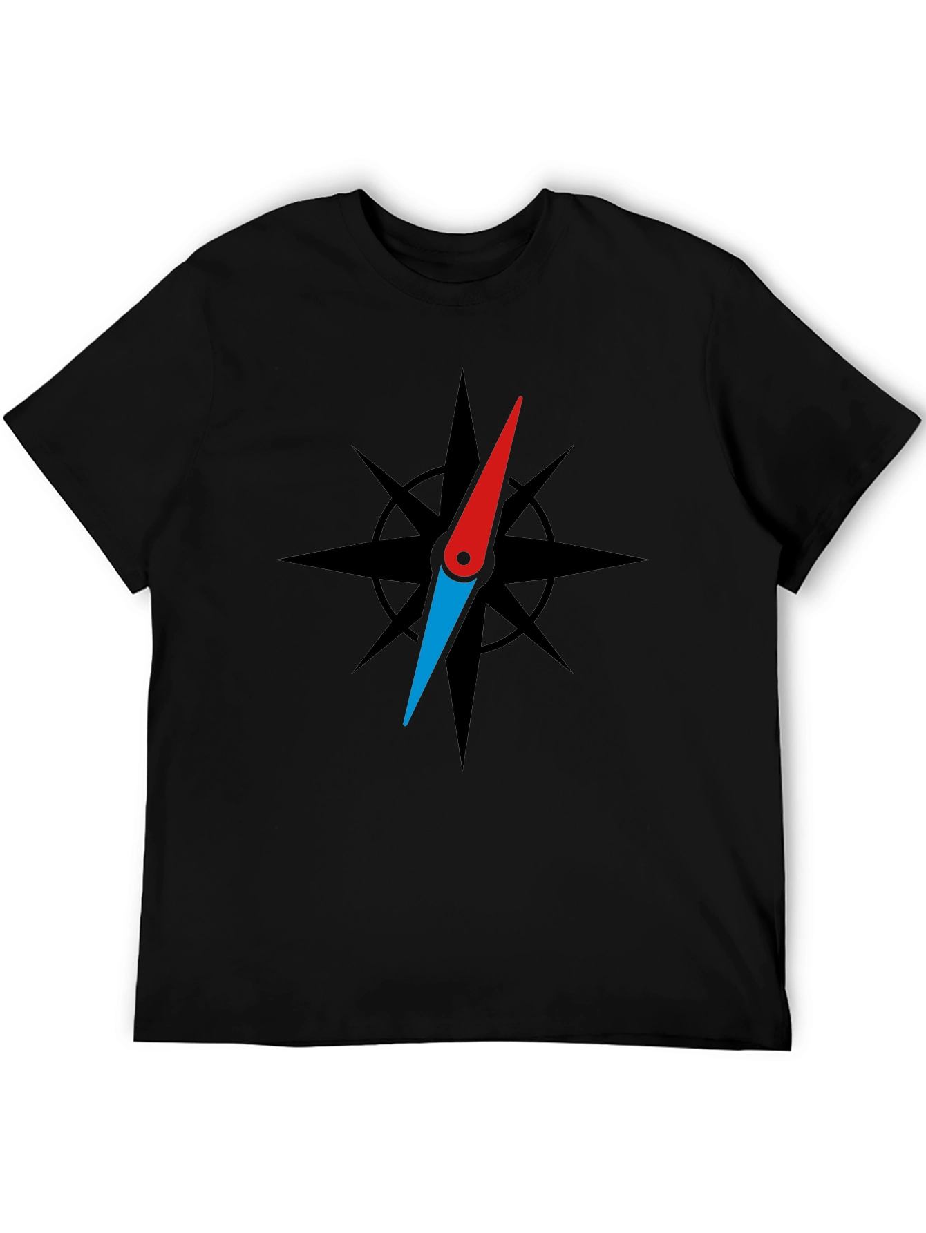Black Compass Rose Graphic Black T-Shirt view 5