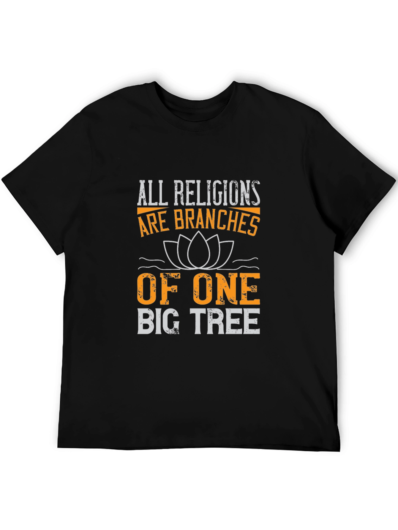 Black All Religions One Big Tree T-Shirt view 5