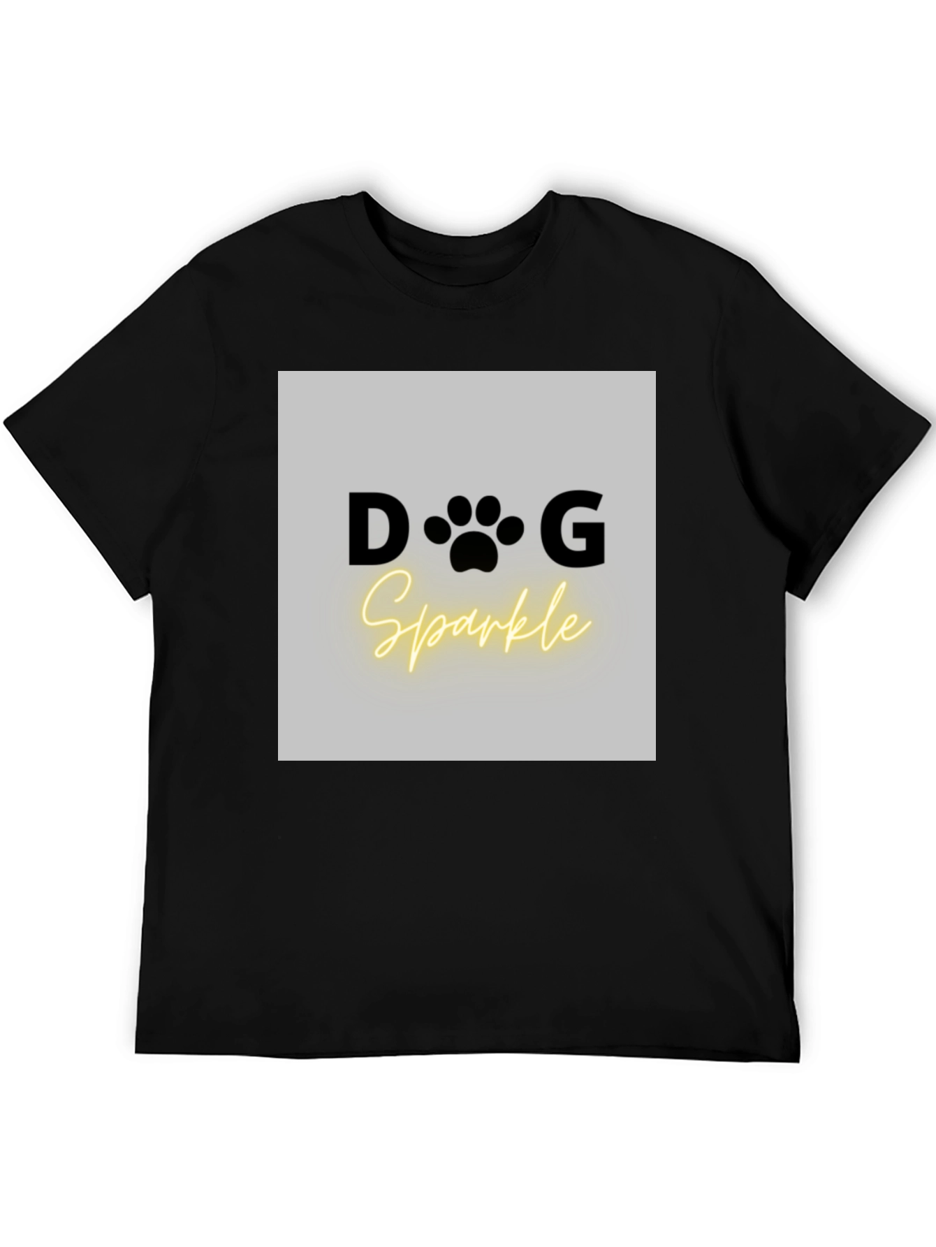 Black Dog Sparkle Graphic Tee - Unisex Black T-Shirt view 5
