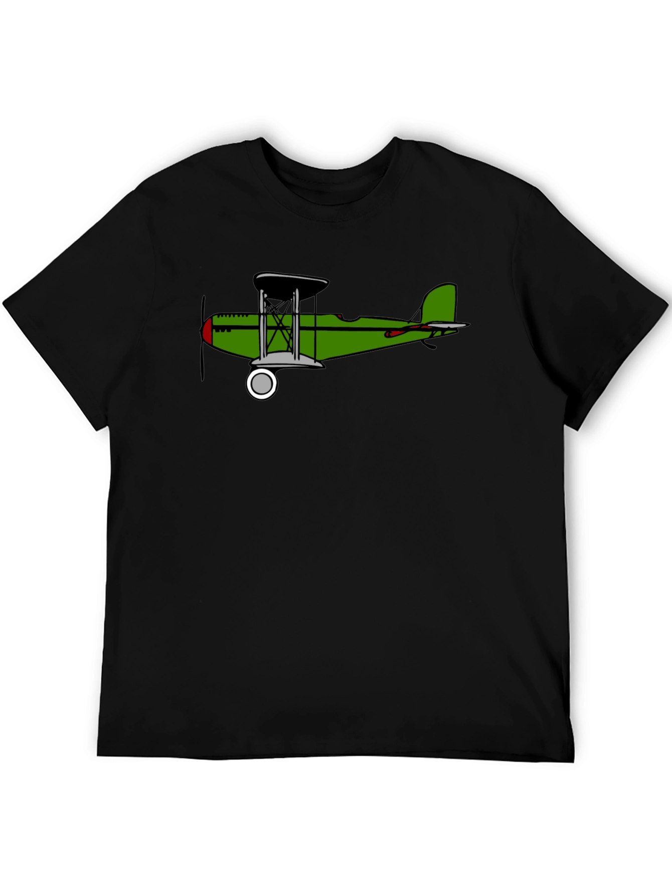 Black Vintage Biplane Graphic Tee - Black view 5