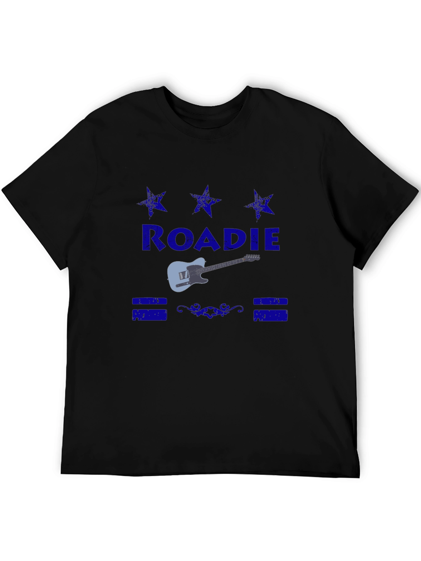 Black Roadie Guitar T-Shirt - Classic Crew Neck Tee view 5