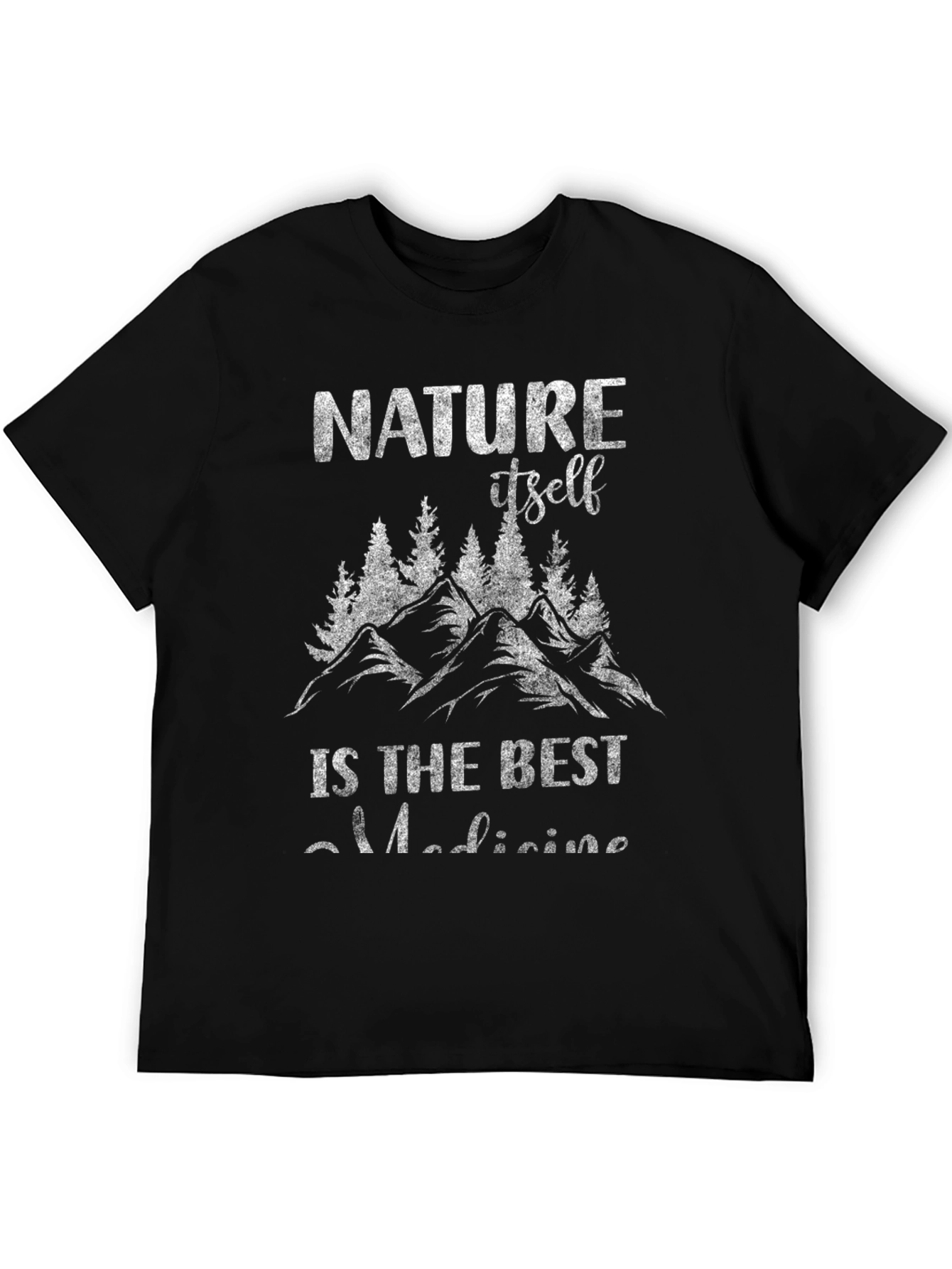 Black Nature is the Best Medicine Graphic T-Shirt view 5