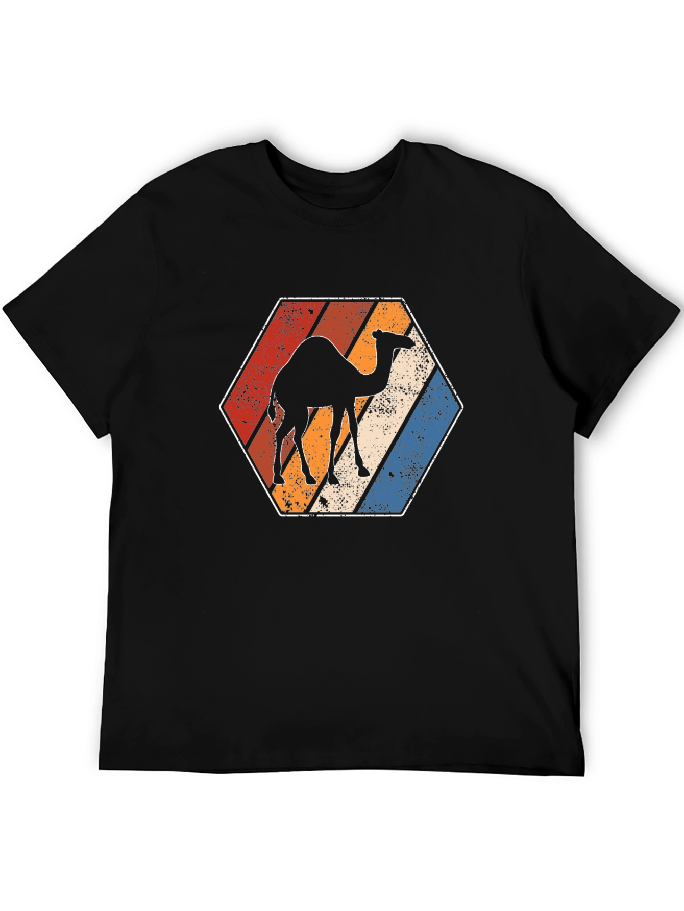 Black Retro Camel T-Shirt - Desert Vibes view 5