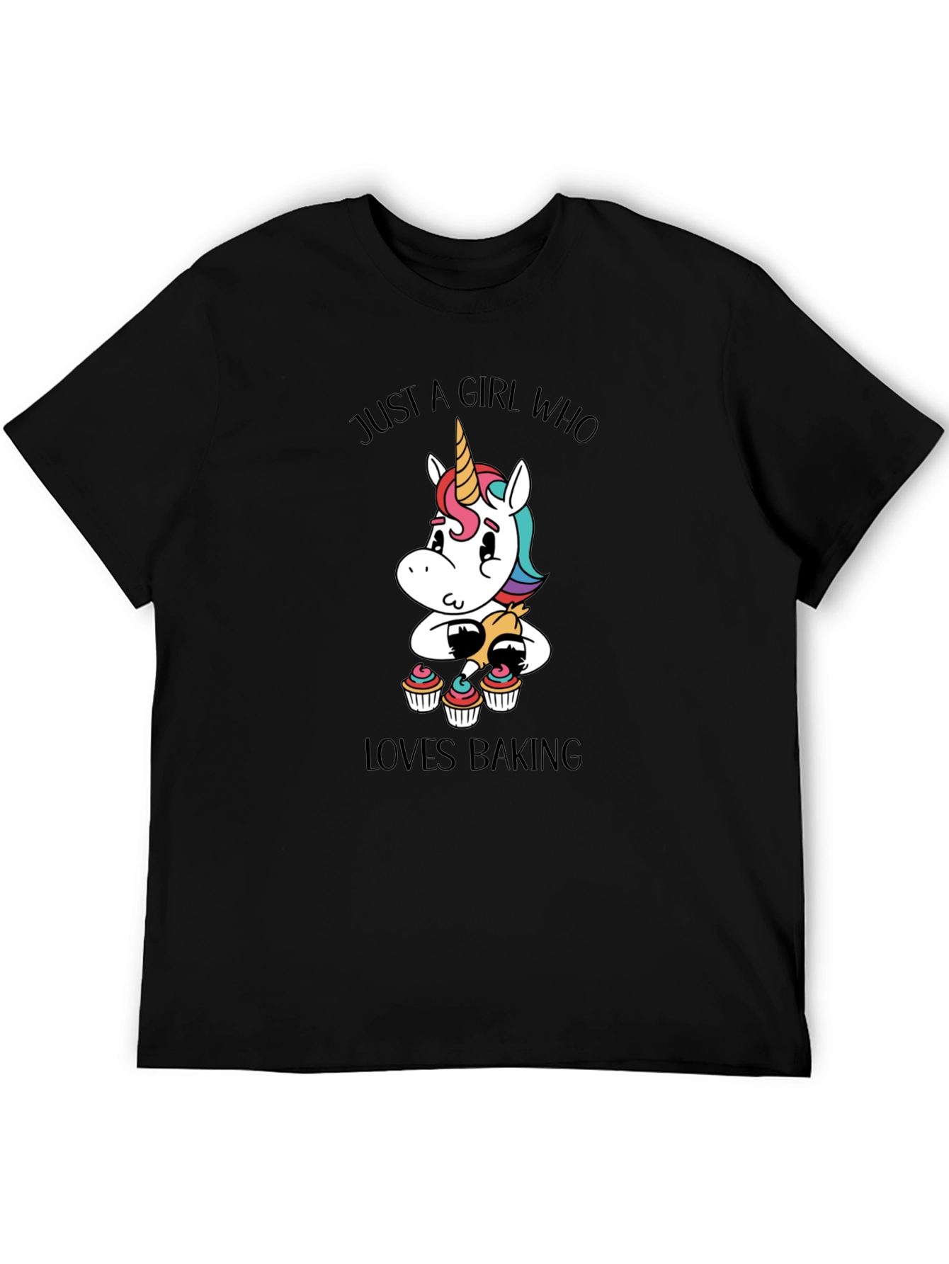 Black Girl Who Loves Baking Unicorn T-Shirt view 5