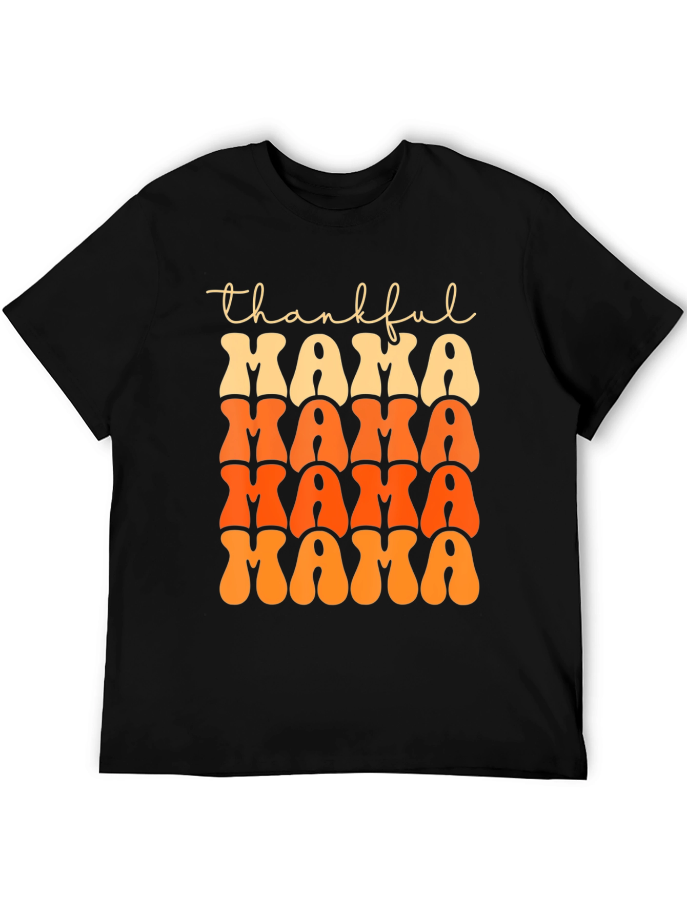 Black Thankful Mama T-Shirt - Fall Festive Tee view 5