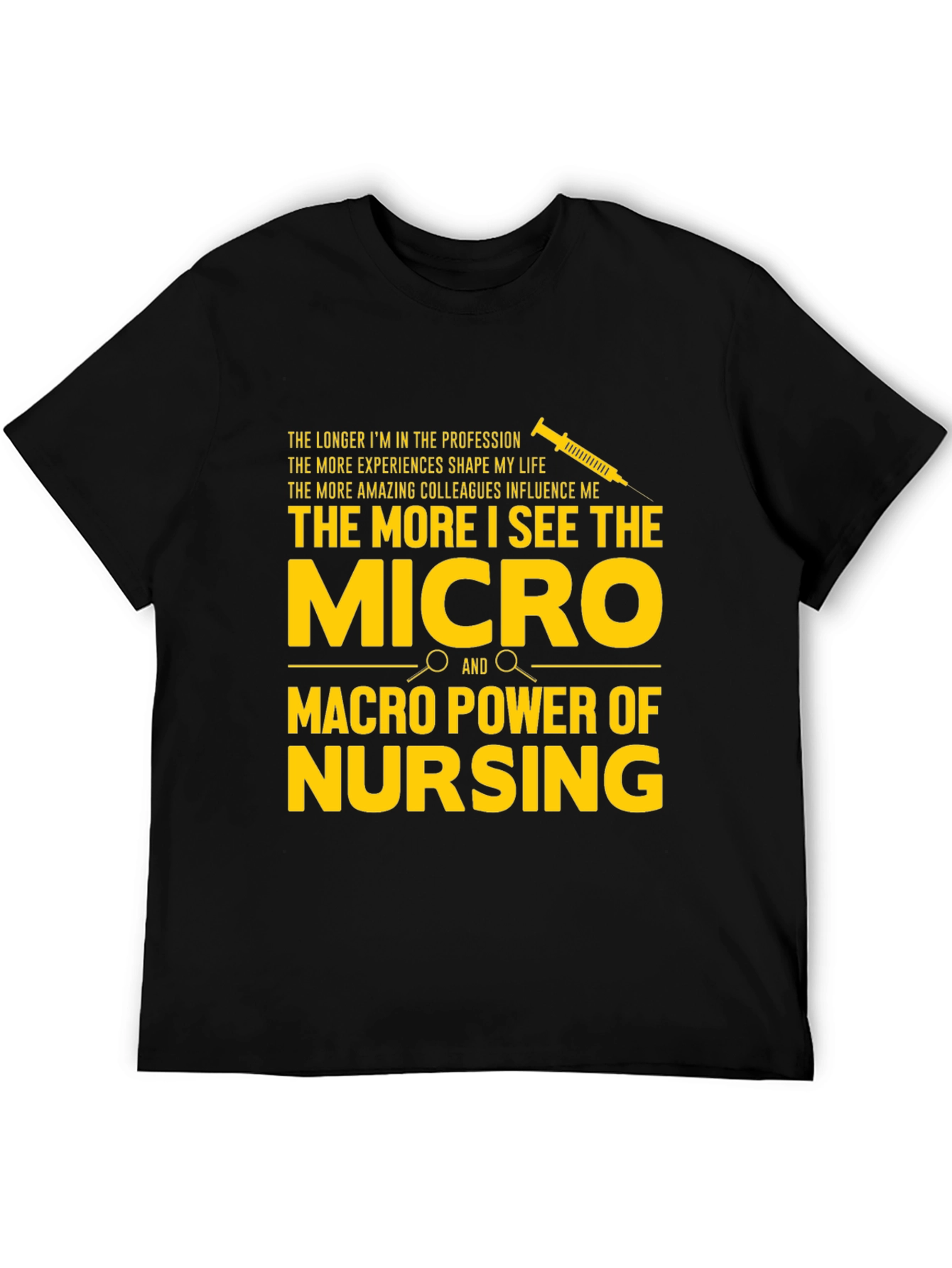 Black Nursing Power T-Shirt - Micro & Macro Appreciation view 5