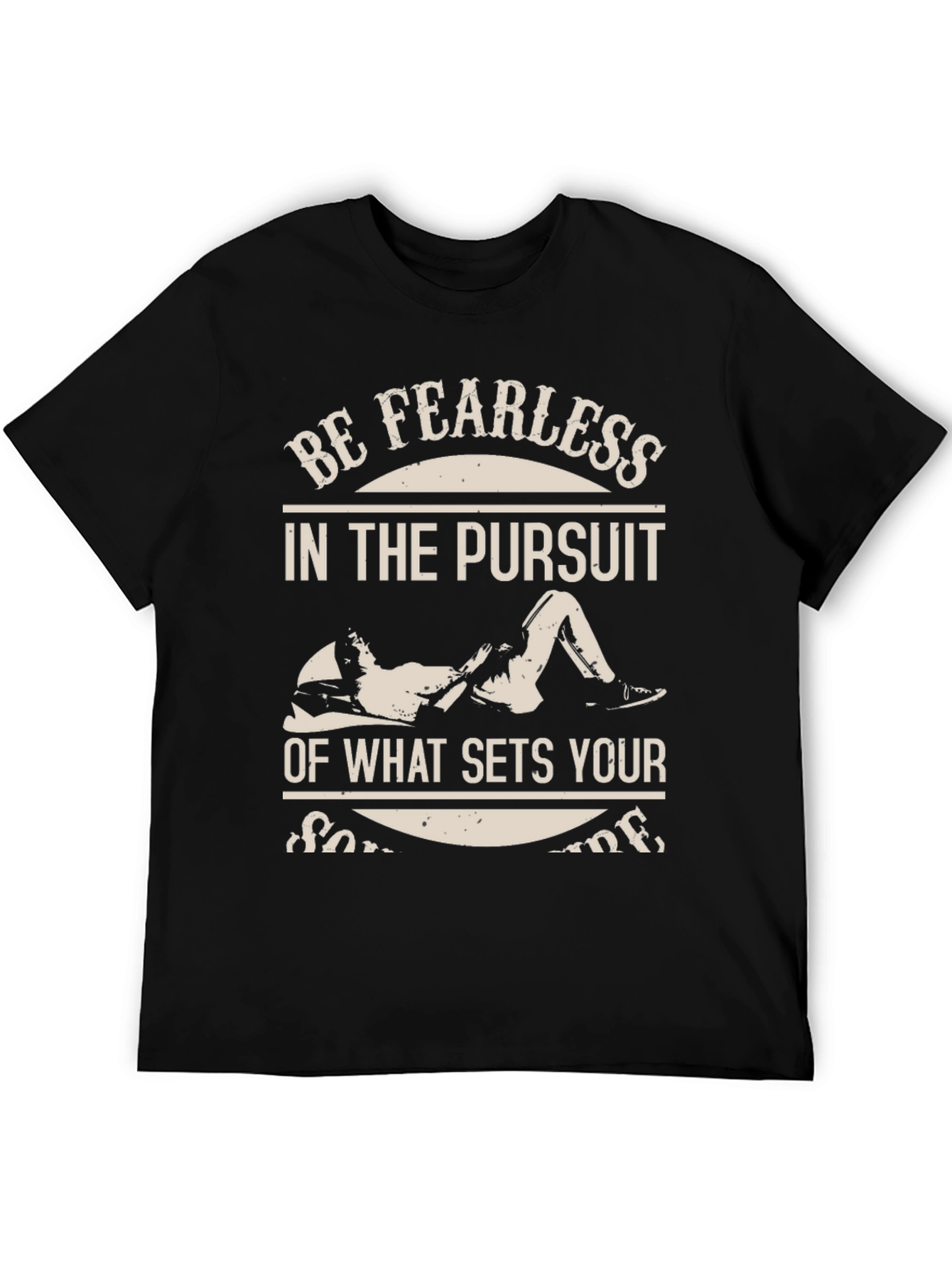 Black Fearless Pursuit Graphic T-Shirt - Black view 5