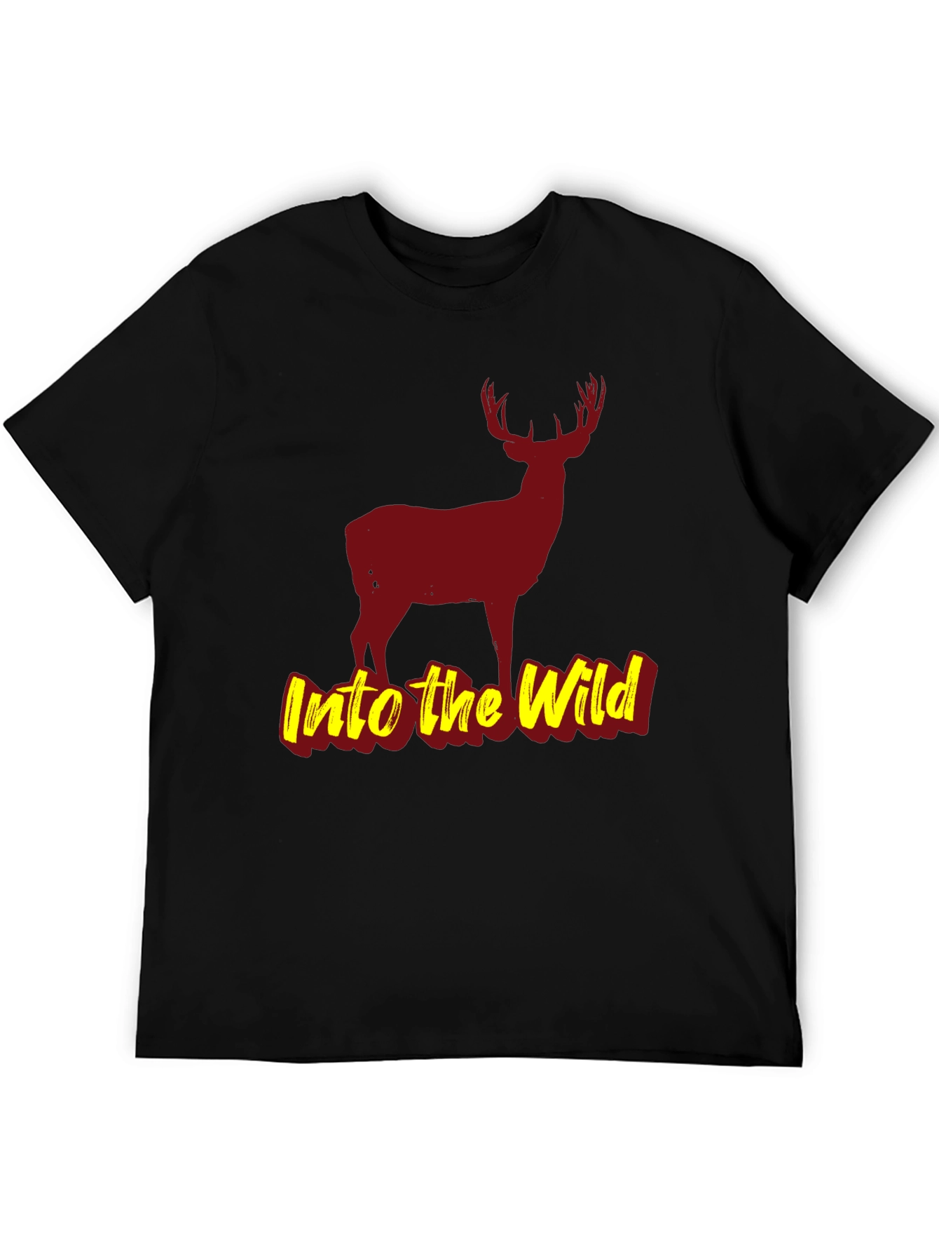 Black Into the Wild Black Deer Graphic T-Shirt view 5