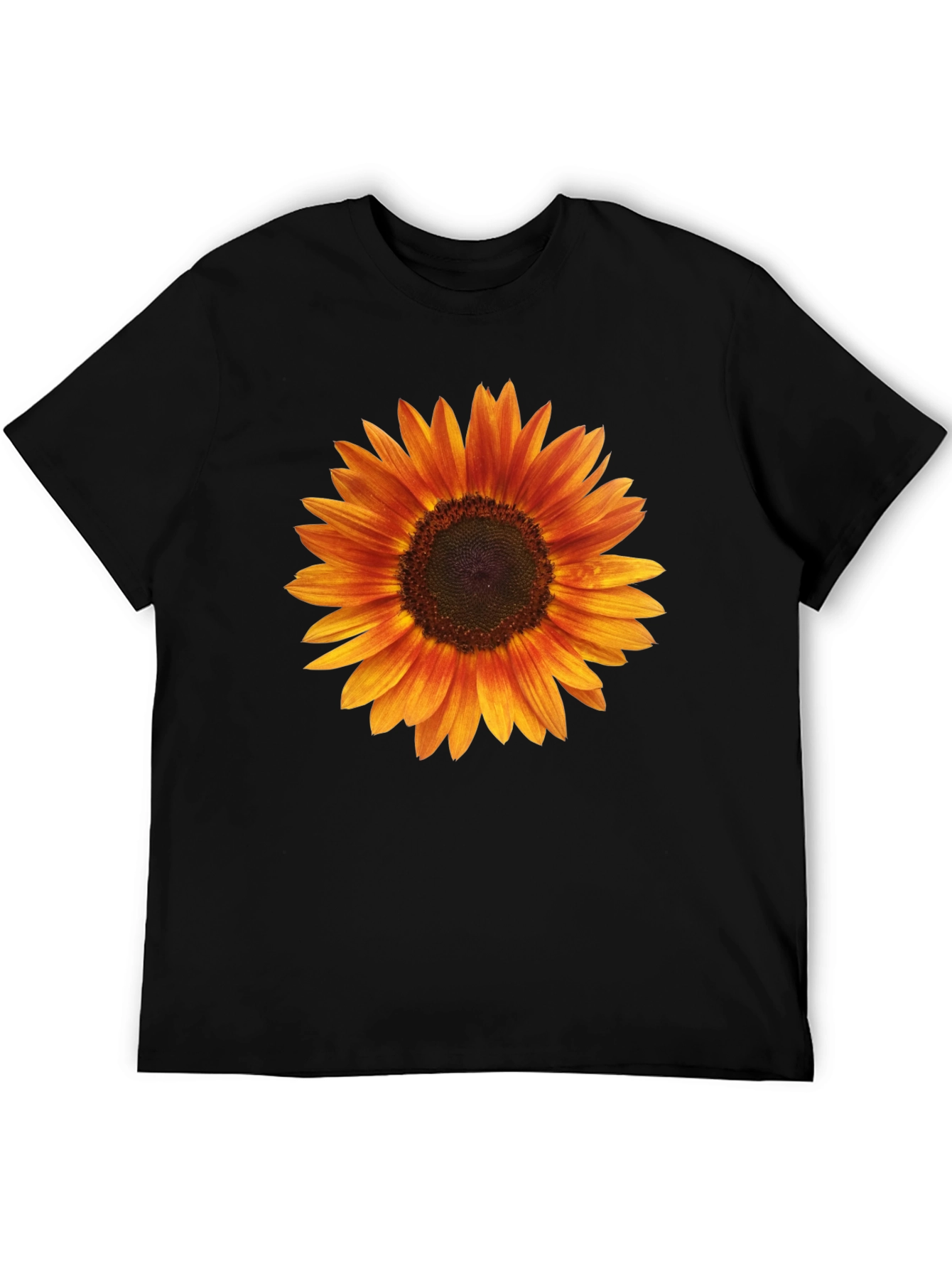 Black Sunflower Graphic Black T-Shirt for Men view 5