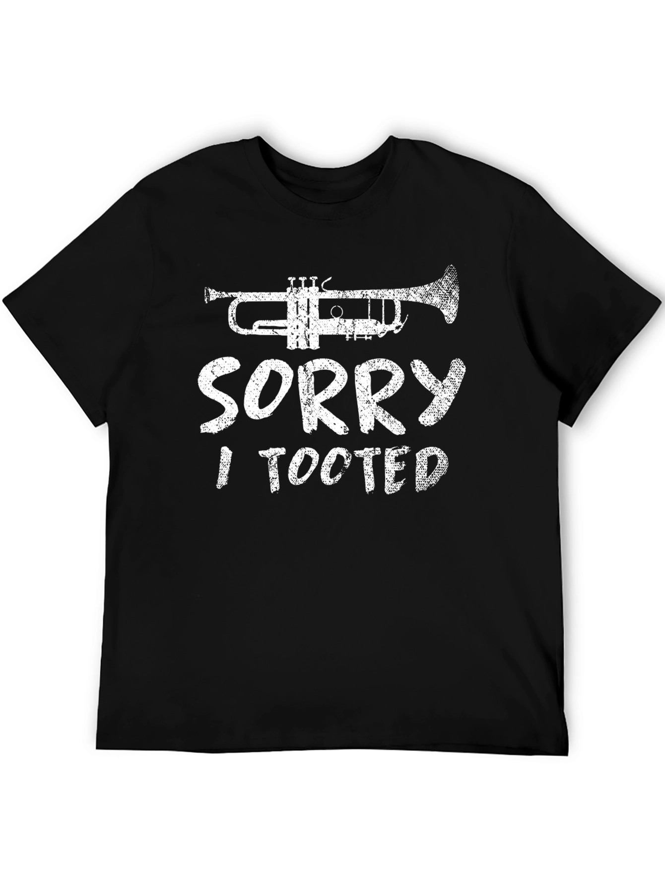 Black Sorry I Tooted Trumpet Graphic Tee view 5