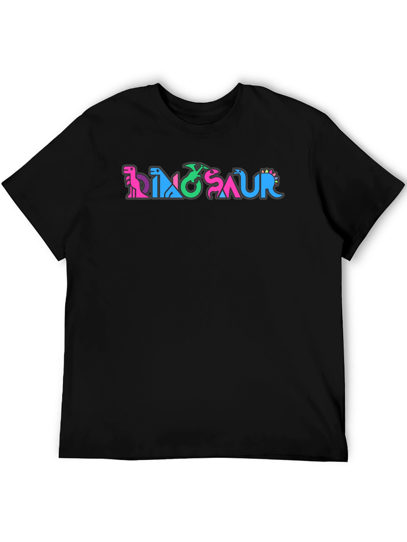 Black Dinosaur T-Shirt - Colorful Graphic Tee view 5