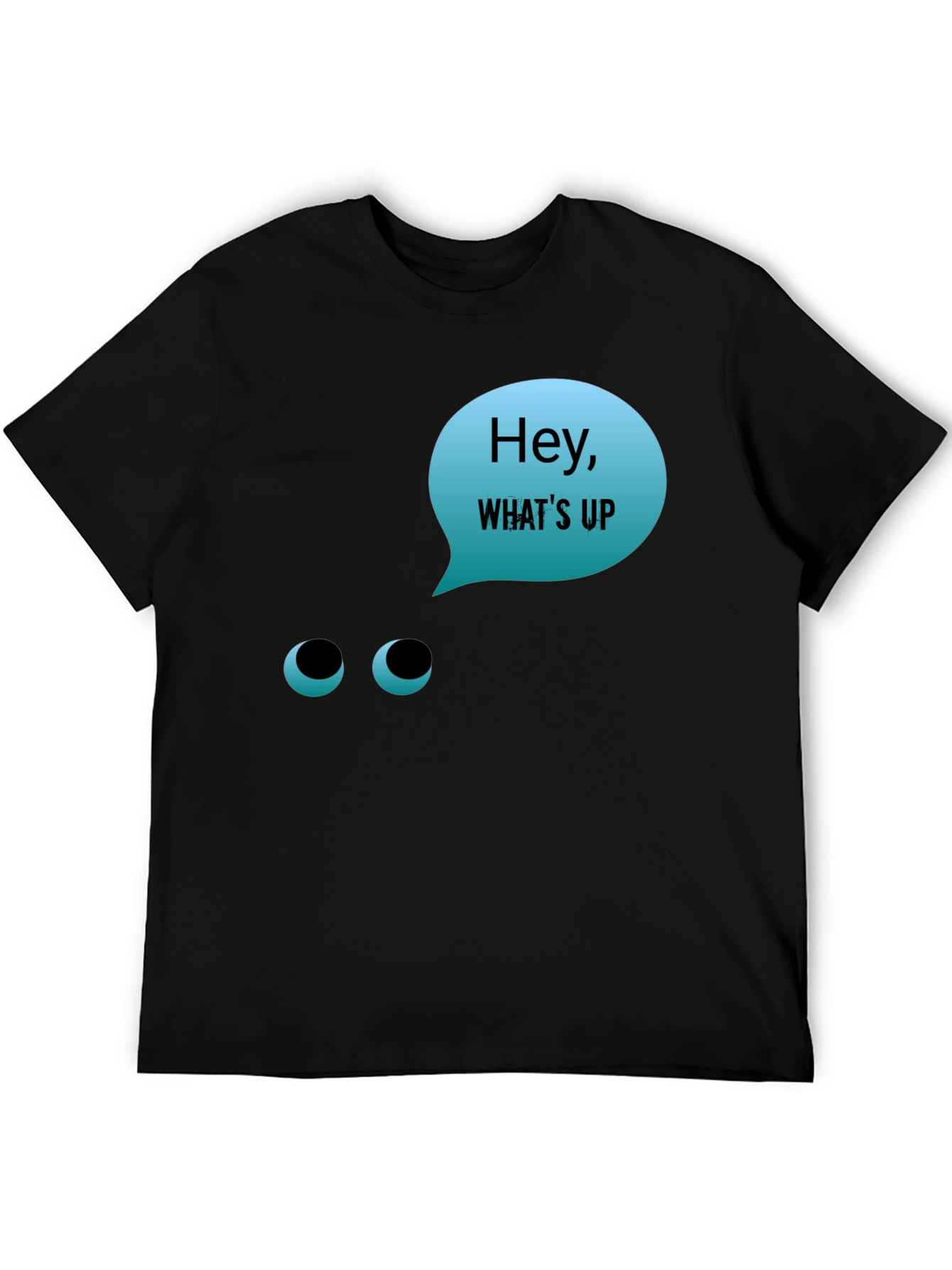 Black Hey What's Up T-Shirt - Funny Graphic Tee view 5