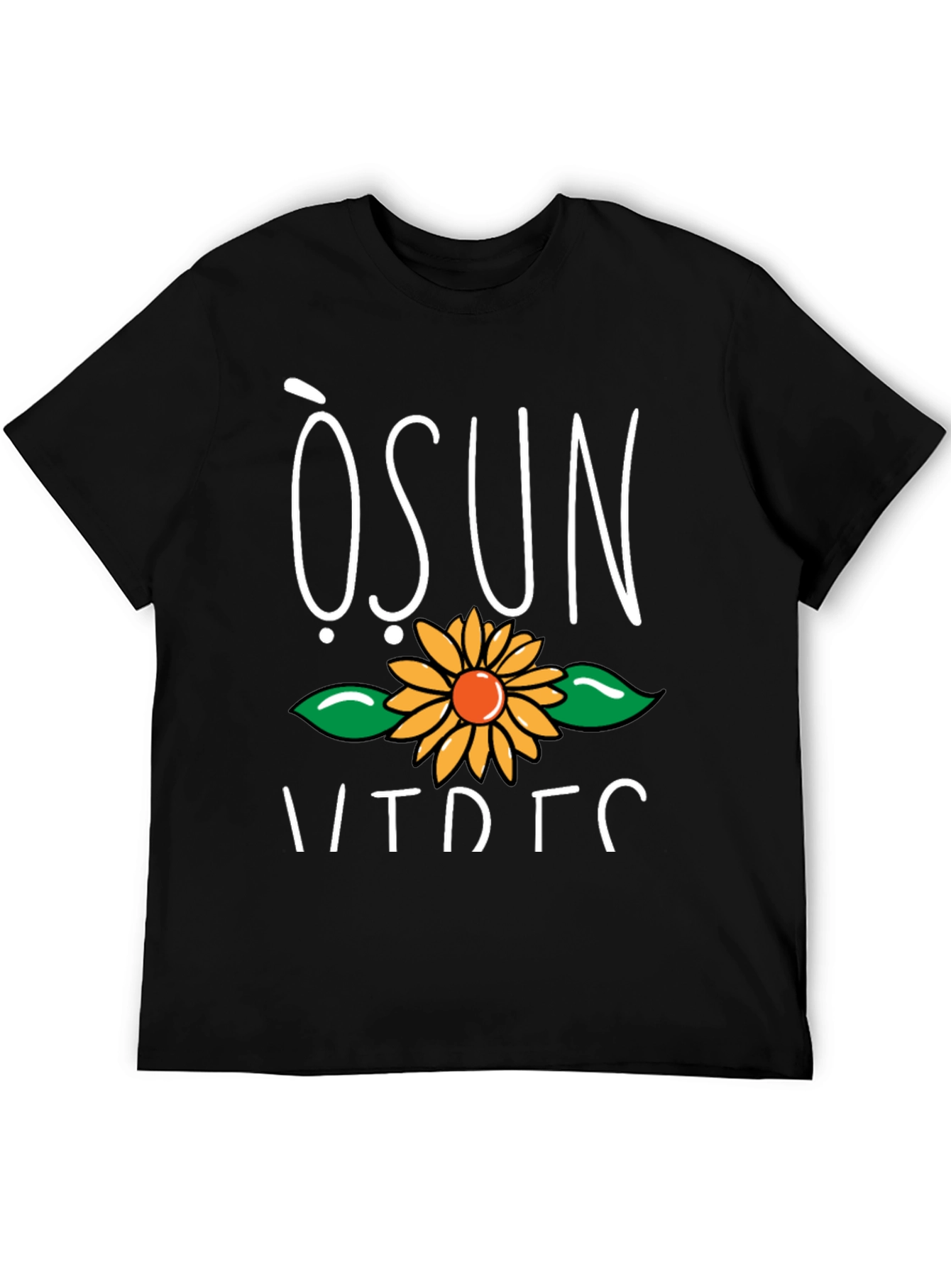 Black Osun Sunflower Graphic T-Shirt - Soft Cotton Blend view 5
