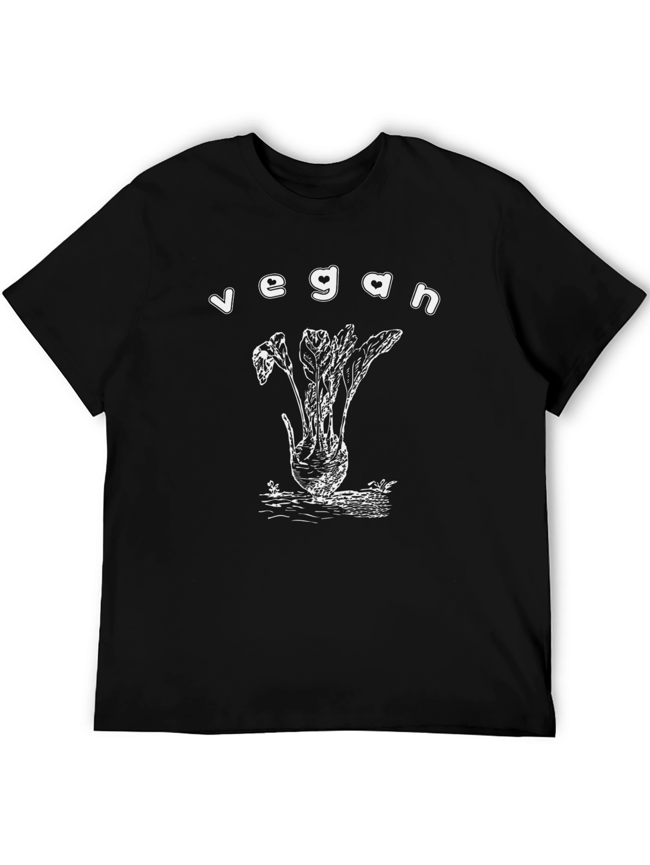 Black Vegan Graphic Tee - Black Cotton T-Shirt view 5