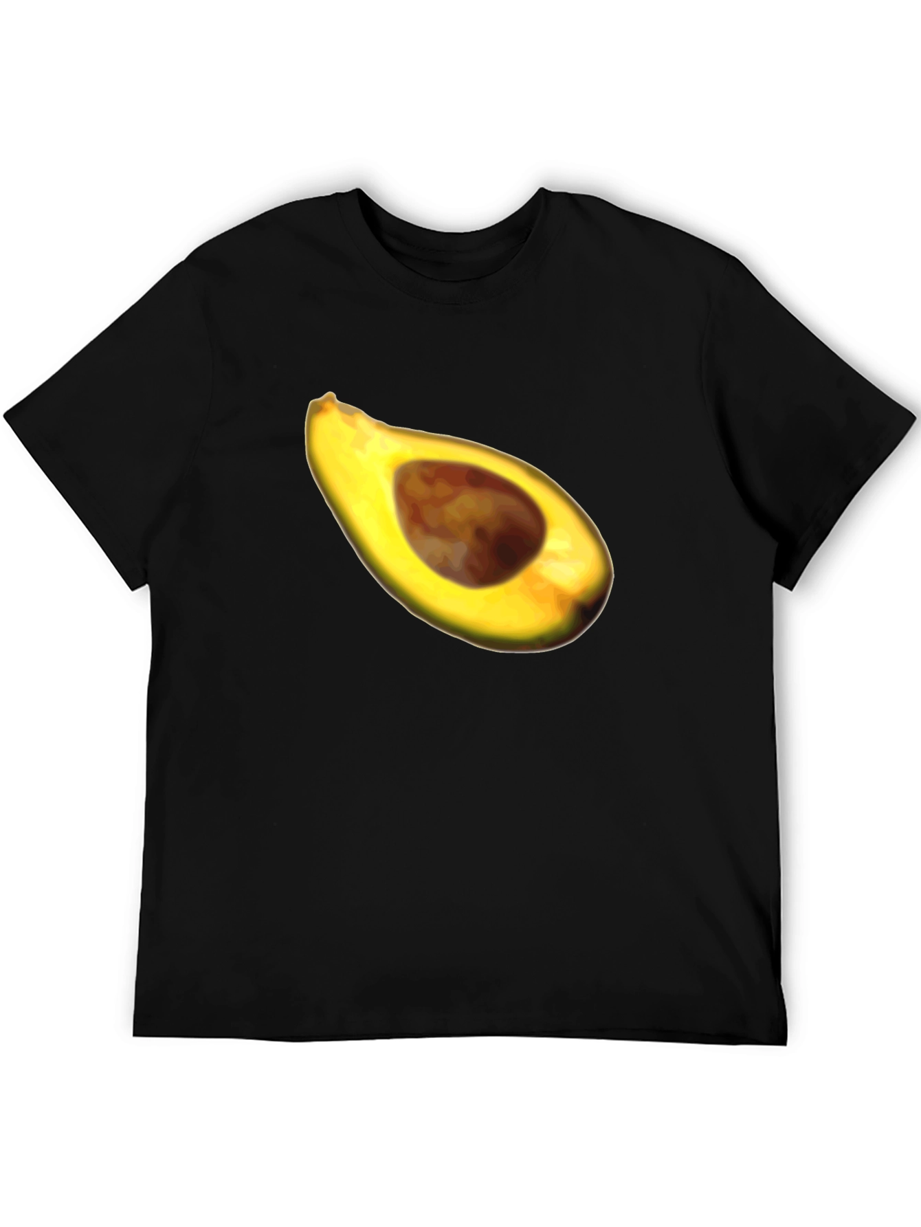 Black Avocado Slice Graphic Tee - Casual Black T-Shirt view 5