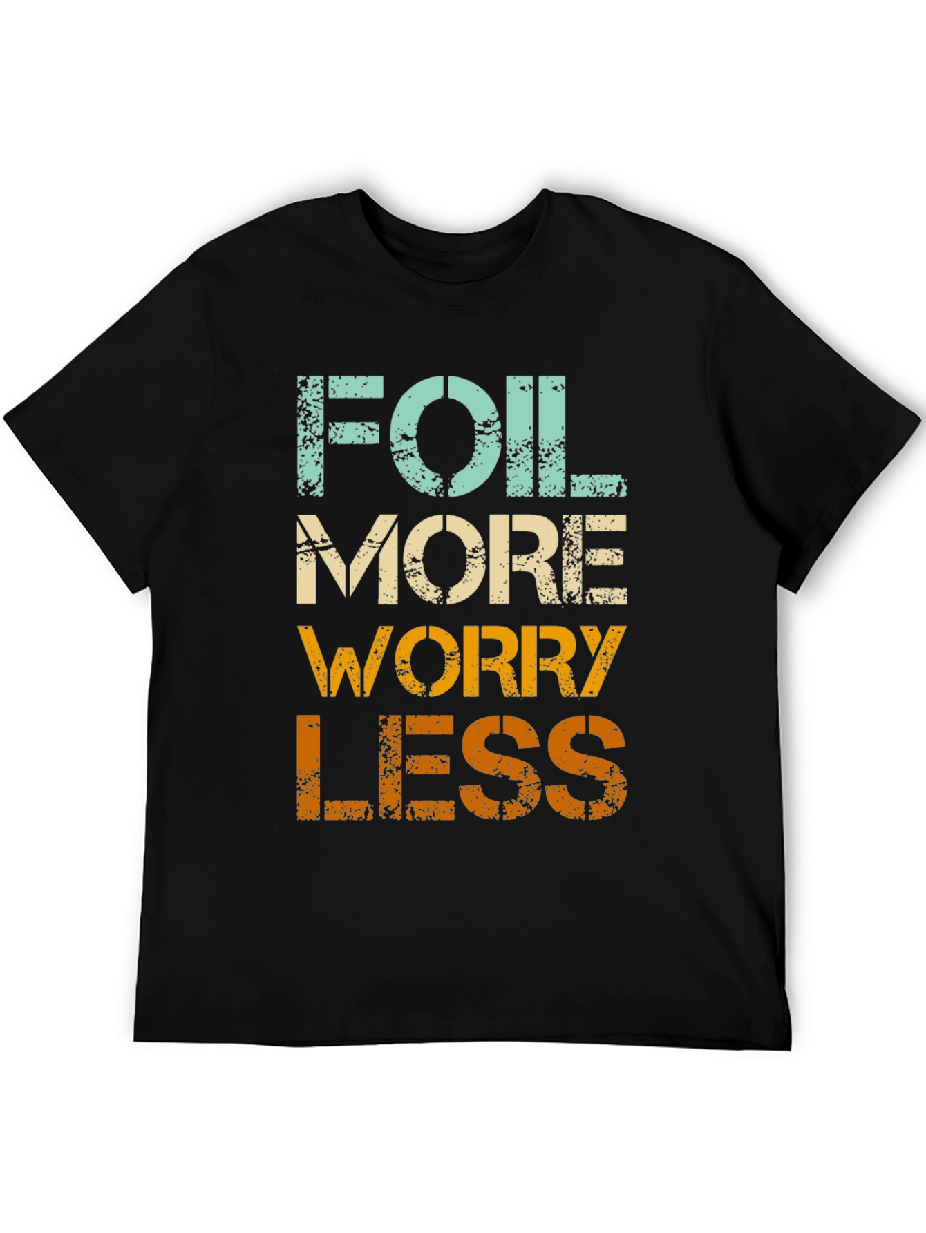 Black Foil More Worry Less Graphic Tee - Stylish Casual T-Shirt view 5