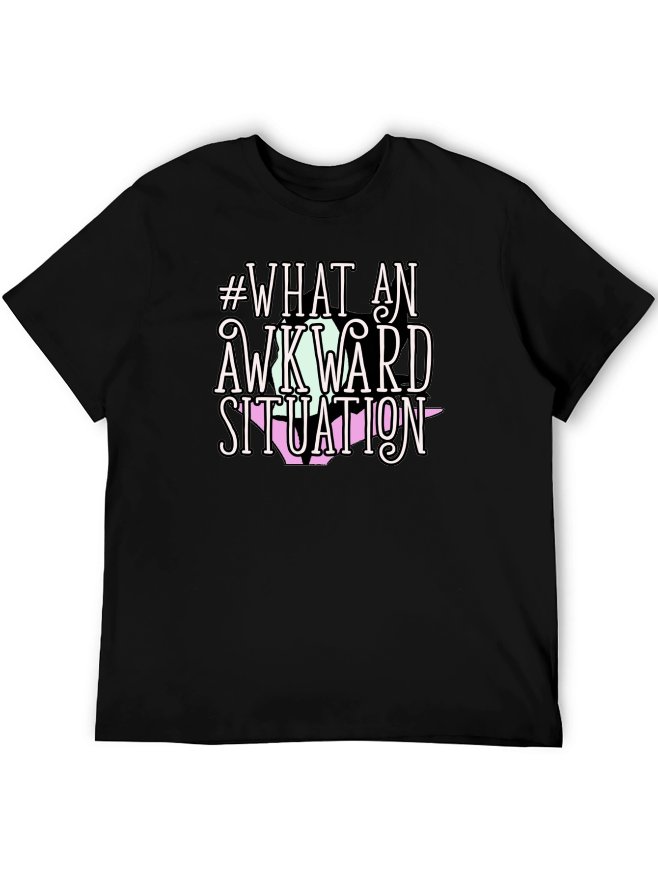 Black Awkward Situation Tee - Funny Graphic T-Shirt view 5