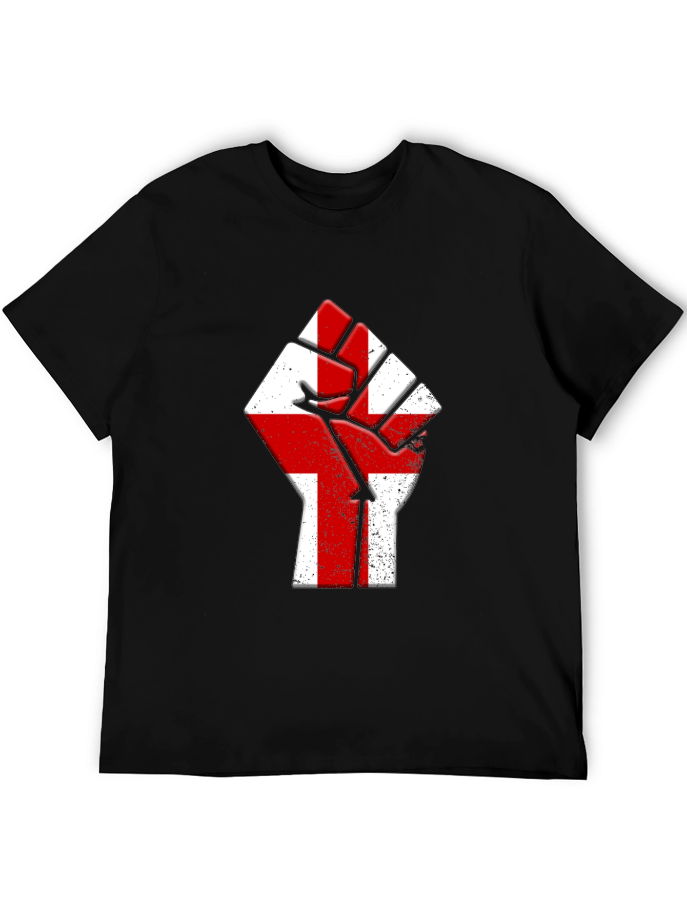 Black England Flag Fist T-Shirt - Show Your Pride! view 5