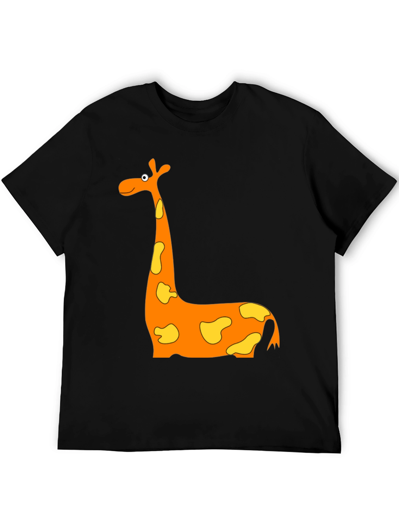 Black Cartoon Giraffe Graphic T-Shirt - Black view 5