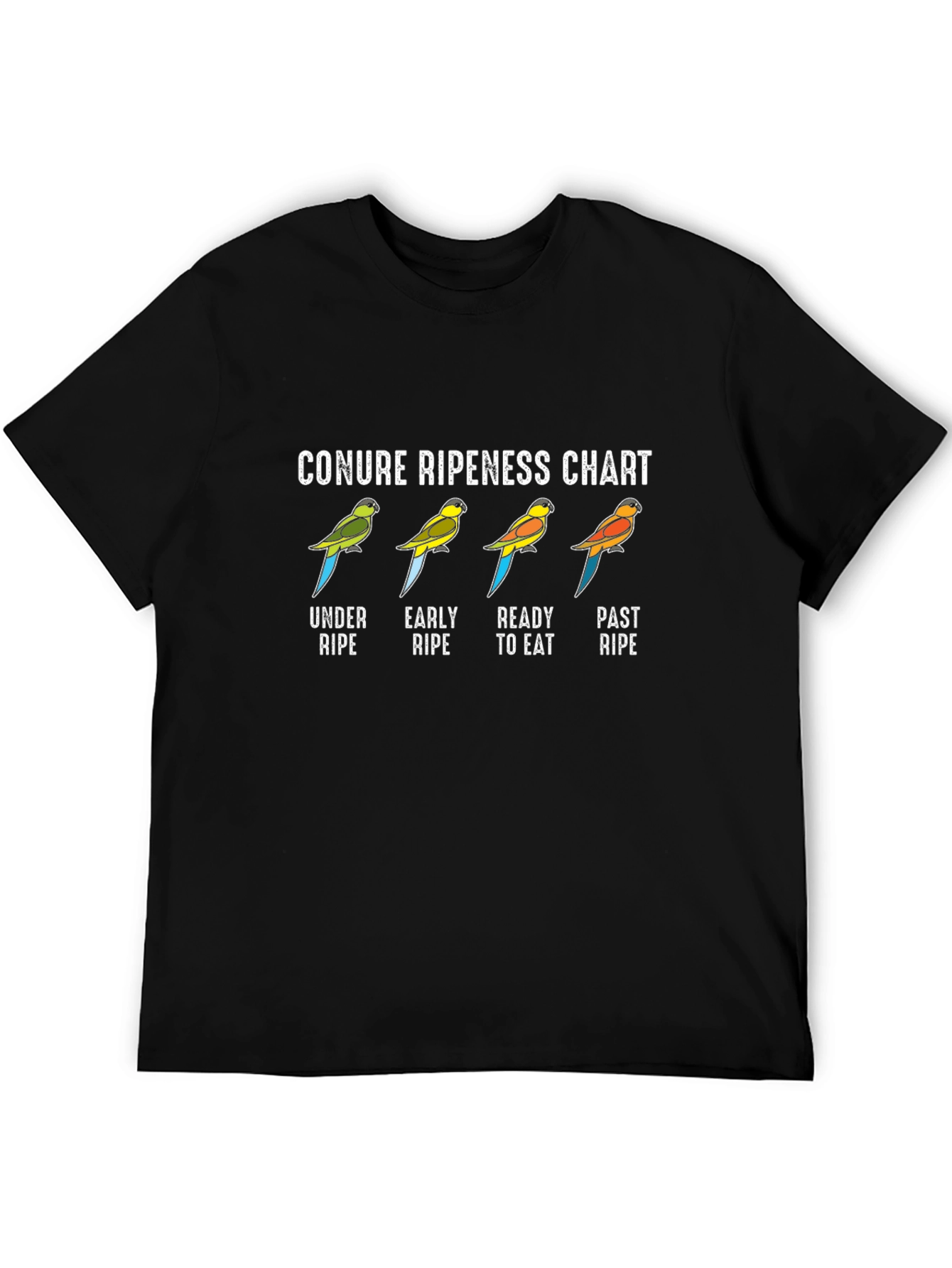 Black Conure Ripeness Chart Black T-Shirt view 5
