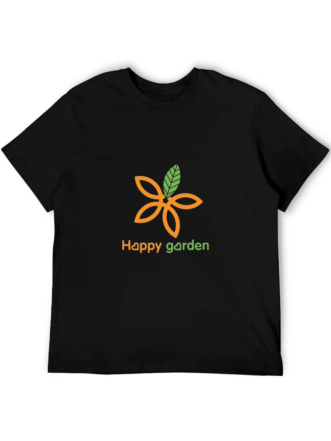 Black Happy Garden Graphic Tee - Black Cotton Blend view 5
