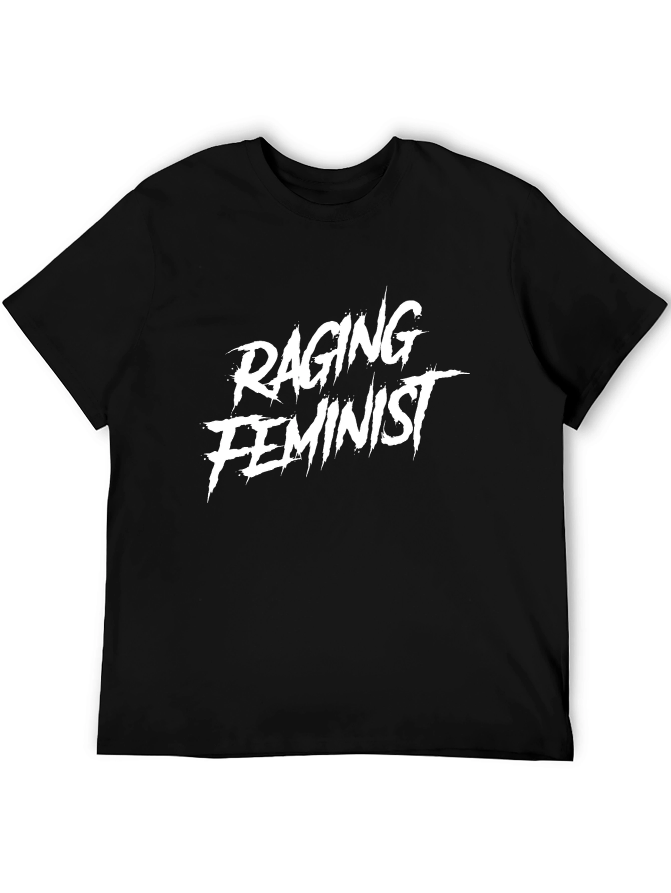 Black Raging Feminist Graphic Tee - Bold Statement Shirt view 5
