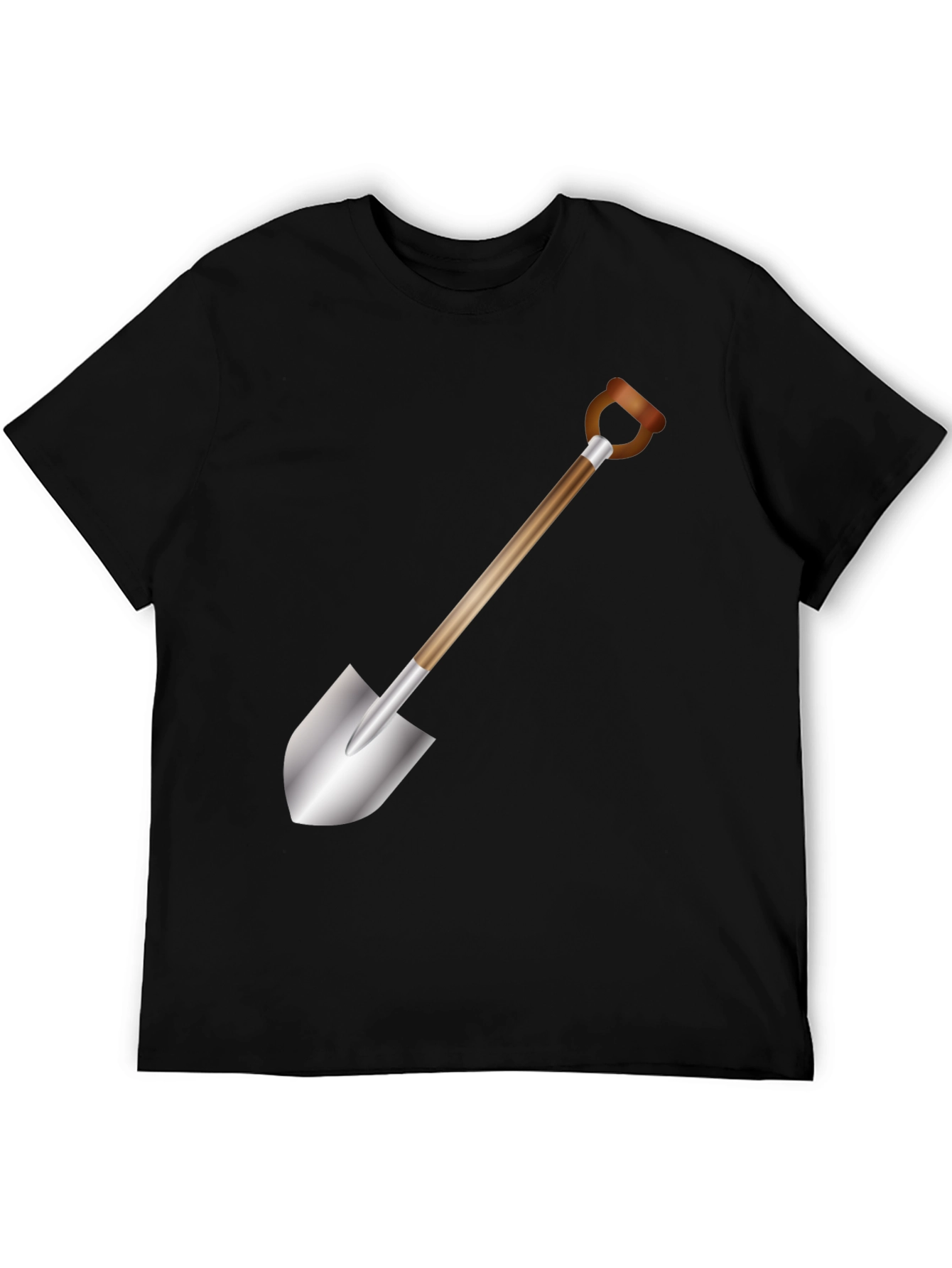 Black Shovel Graphic T-Shirt - Black Cotton Tee view 5