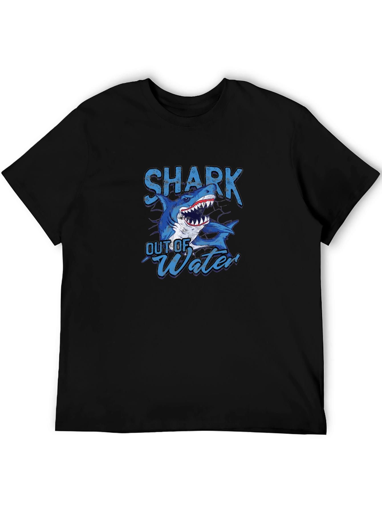 Black Shark Out of Water Graphic T-Shirt view 5