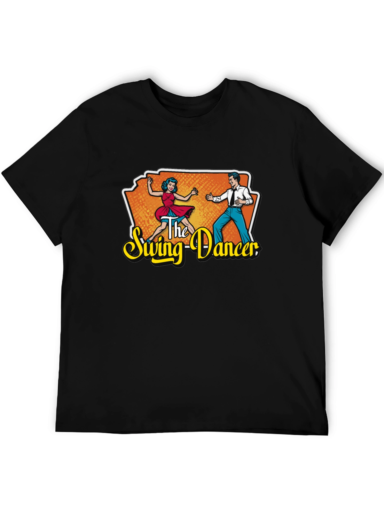 Black Retro Swing Dancer Graphic Tee - Vintage Style T-Shirt view 5