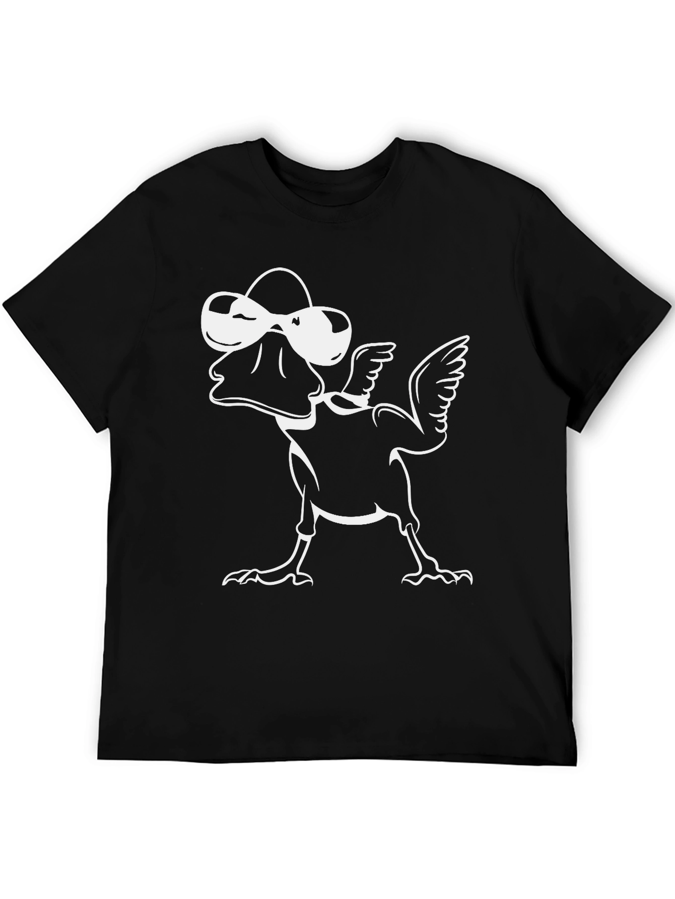 Black Cool Duck Graphic Tee - Black Cotton Blend T-Shirt view 5