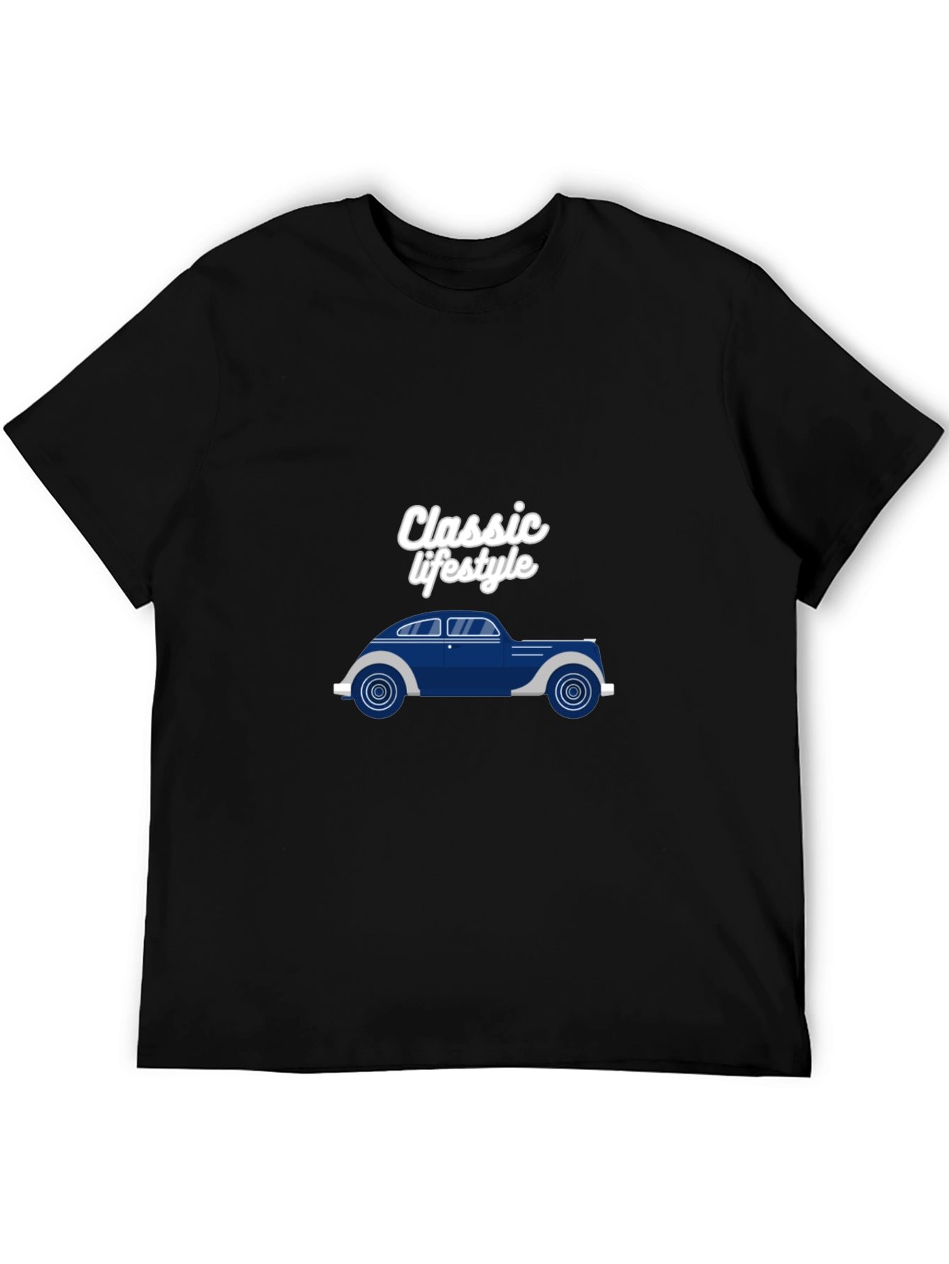 Black Classic Lifestyle Car Graphic Black T-Shirt view 5