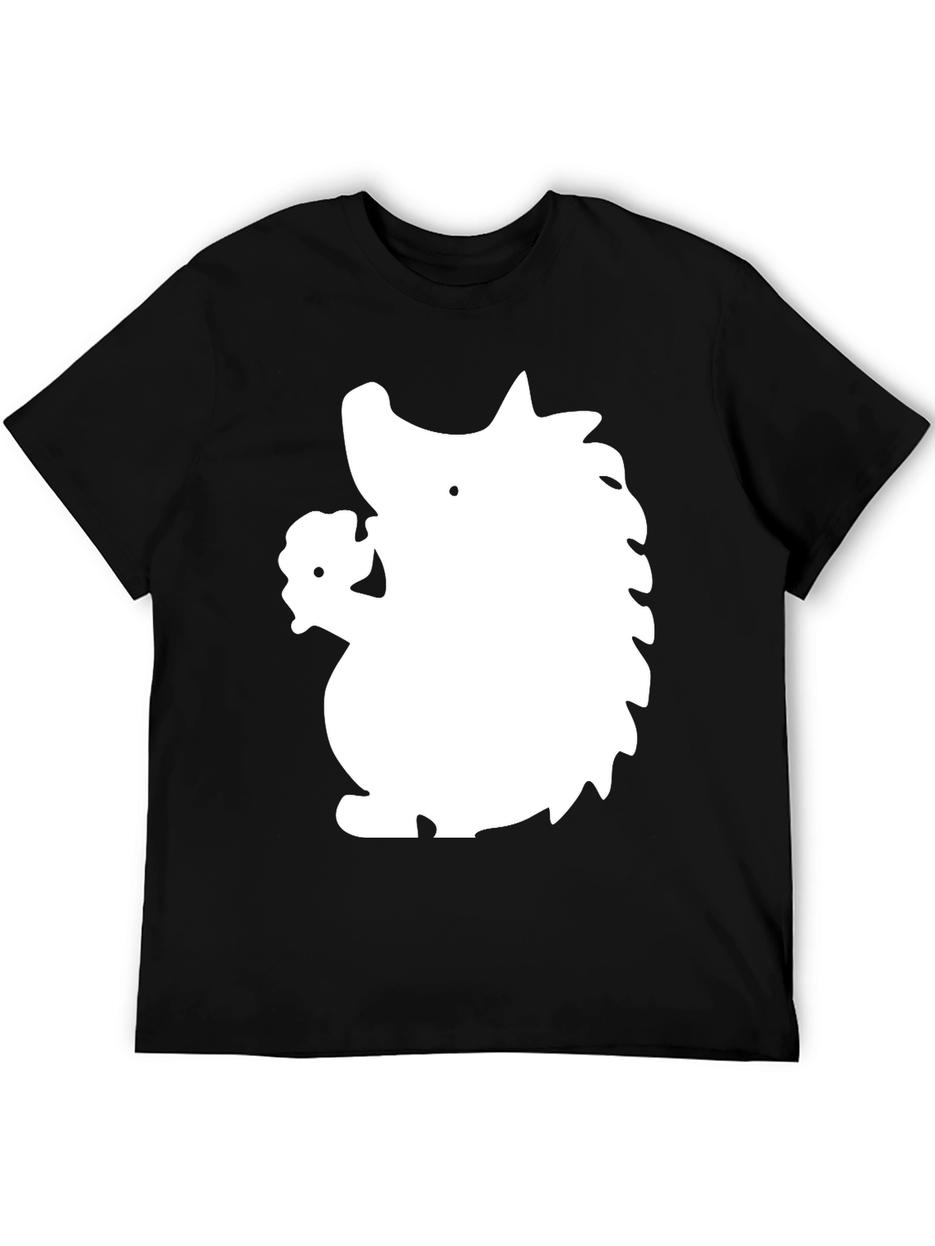 Black Novelty Hedgehog Graphic Black T-Shirt view 5