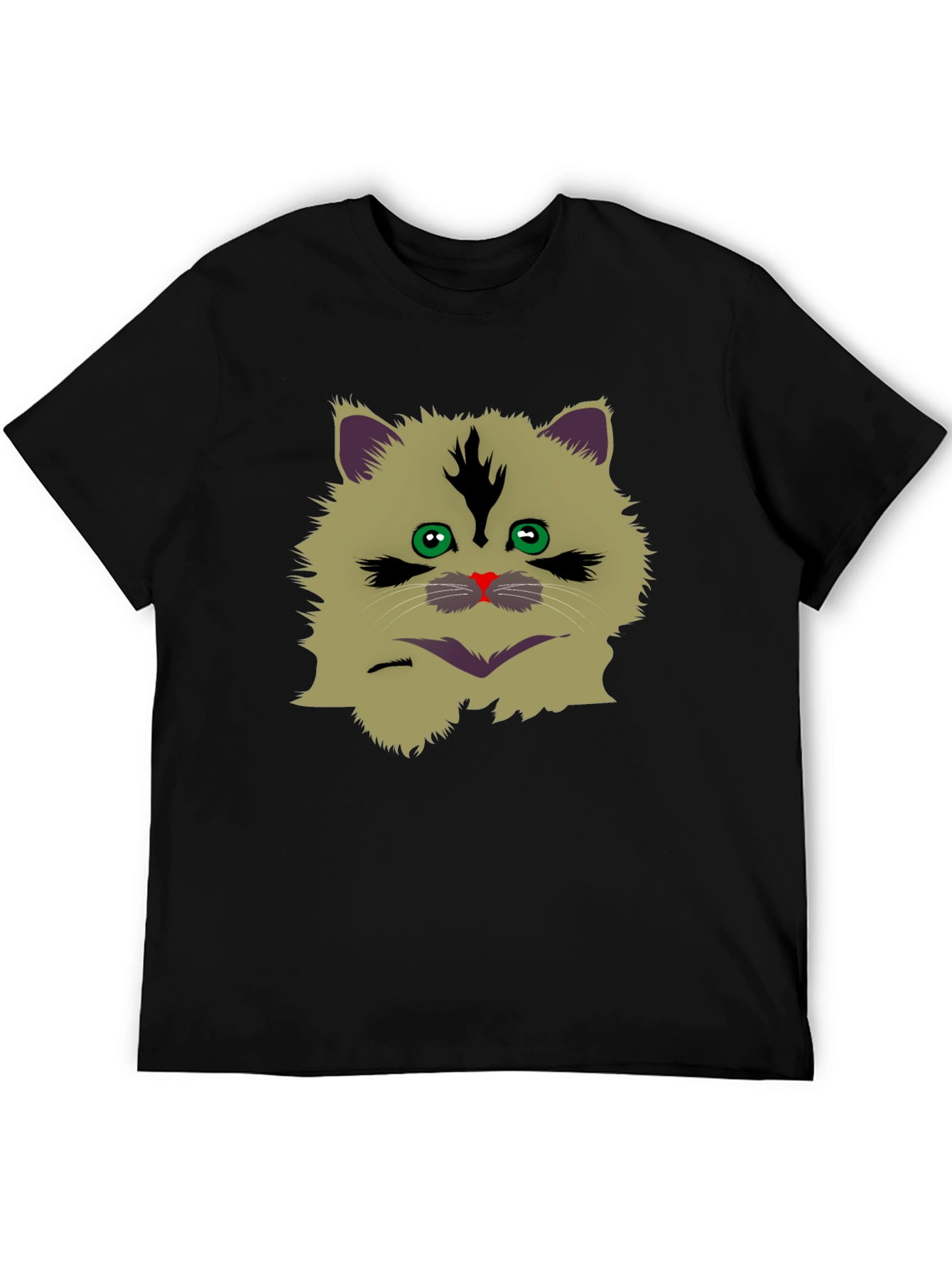 Black Funny Cat Graphic T-Shirt view 5