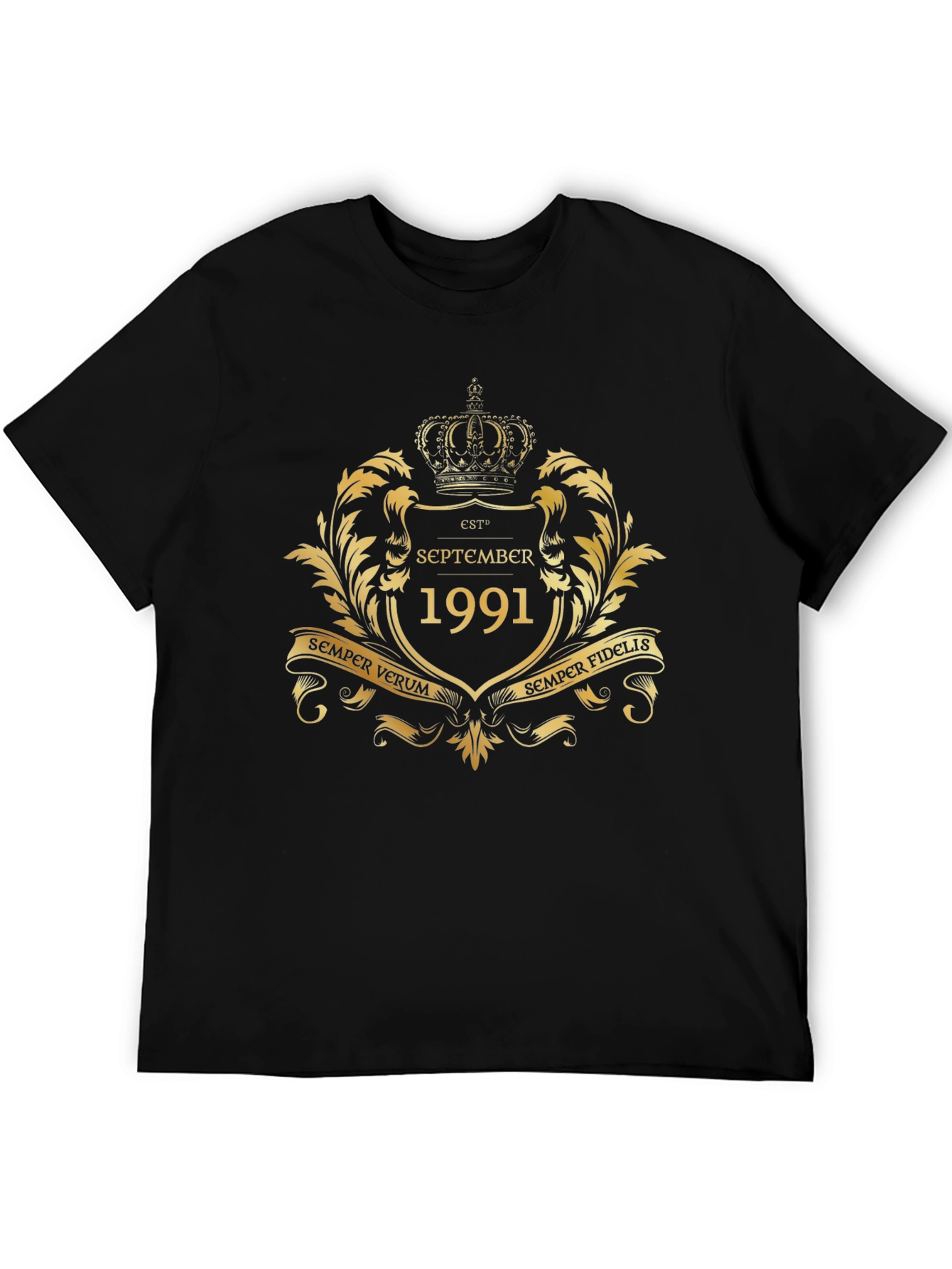 Black September 1991 Est. Gold Crest Graphic T-Shirt view 5