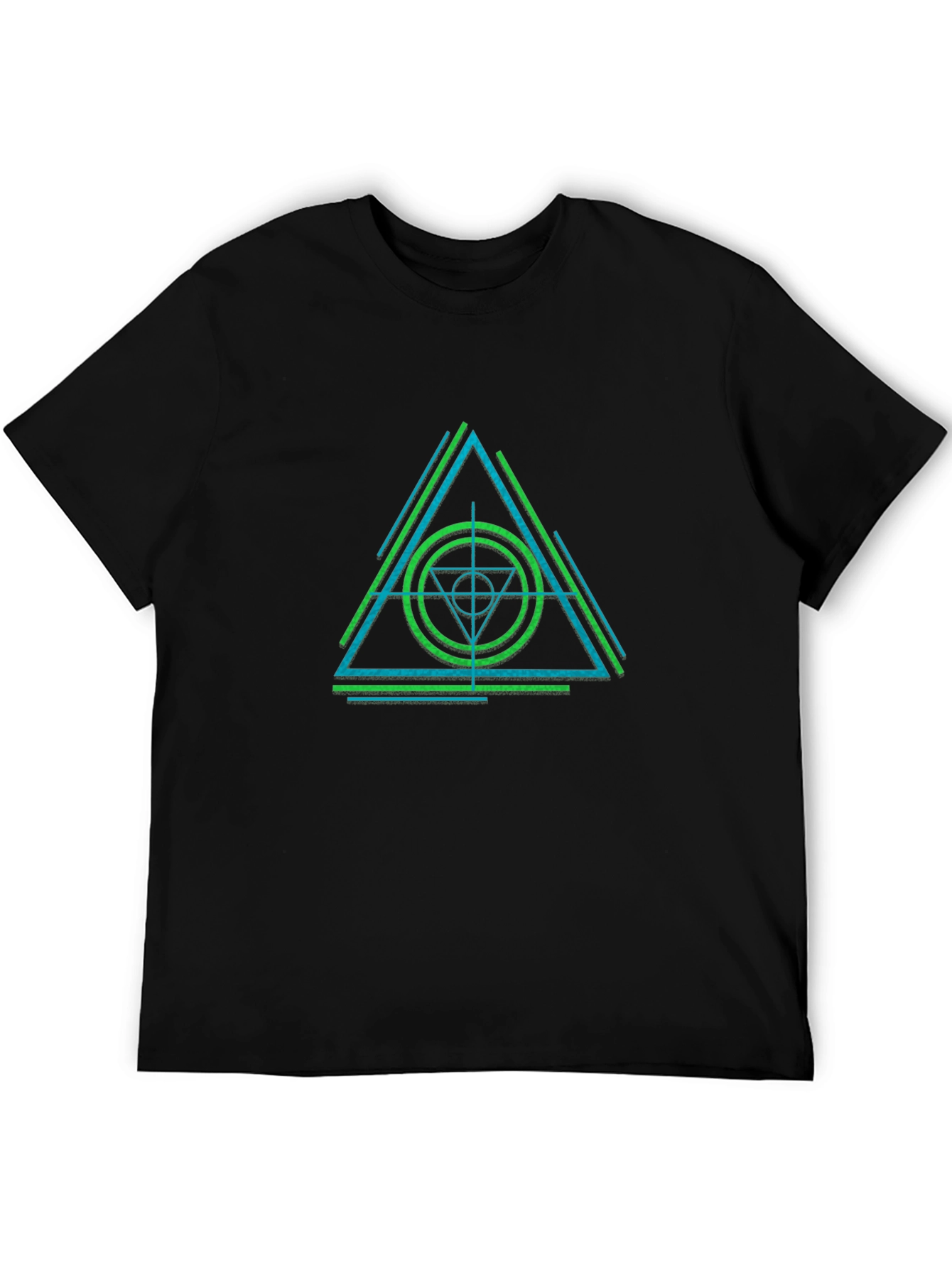 Black Geometric Triangle Graphic Tee - Modern Streetwear view 5