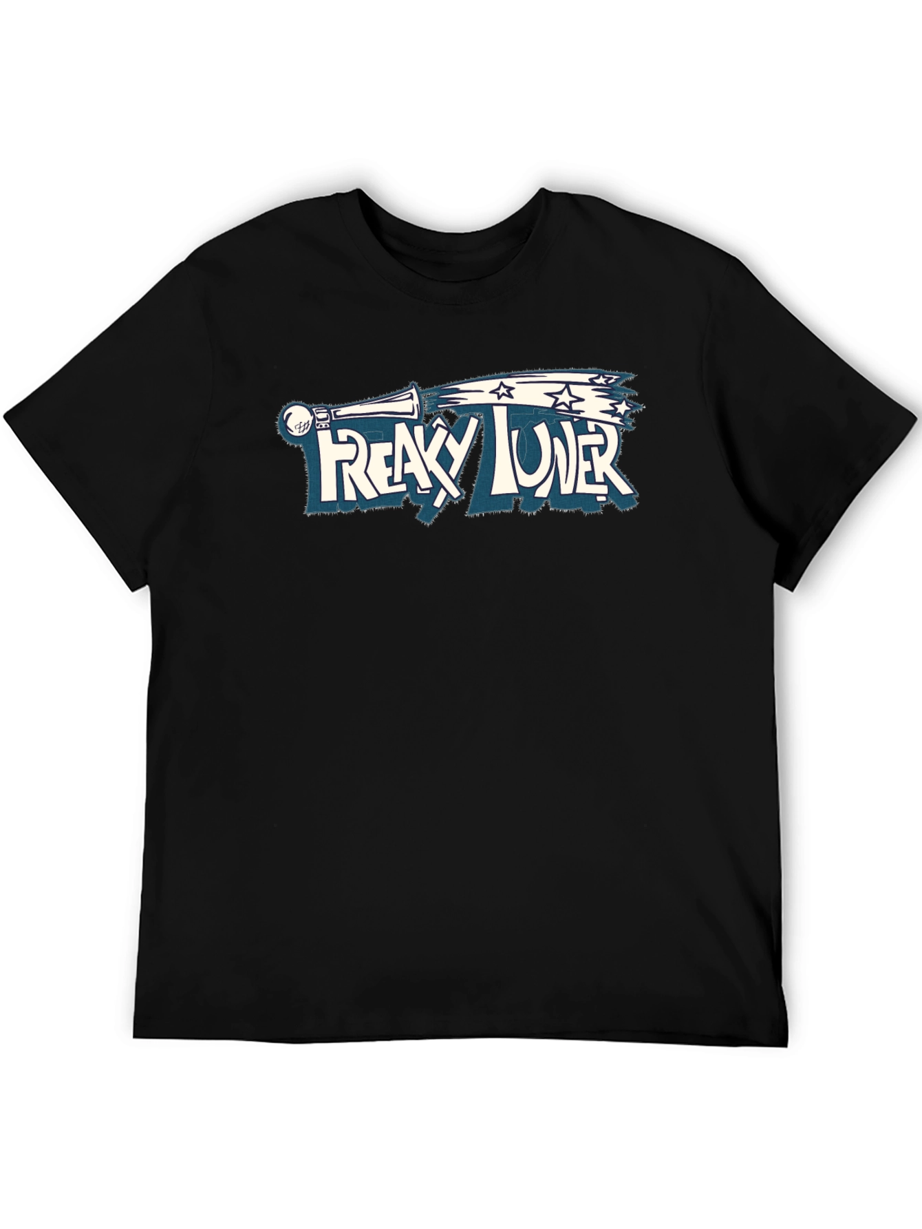 Black Freaky Tuner Graphic Black T-Shirt view 5