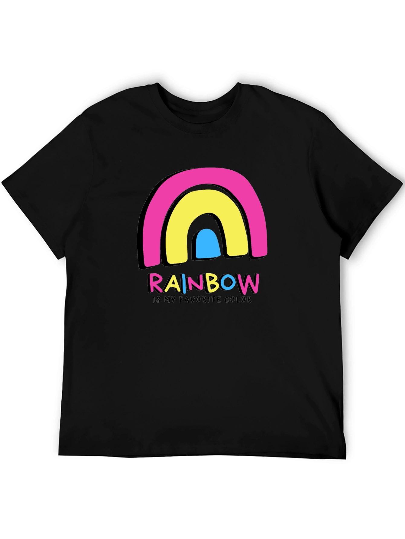 Black Rainbow Is My Favorite Color Graphic T-Shirt view 5