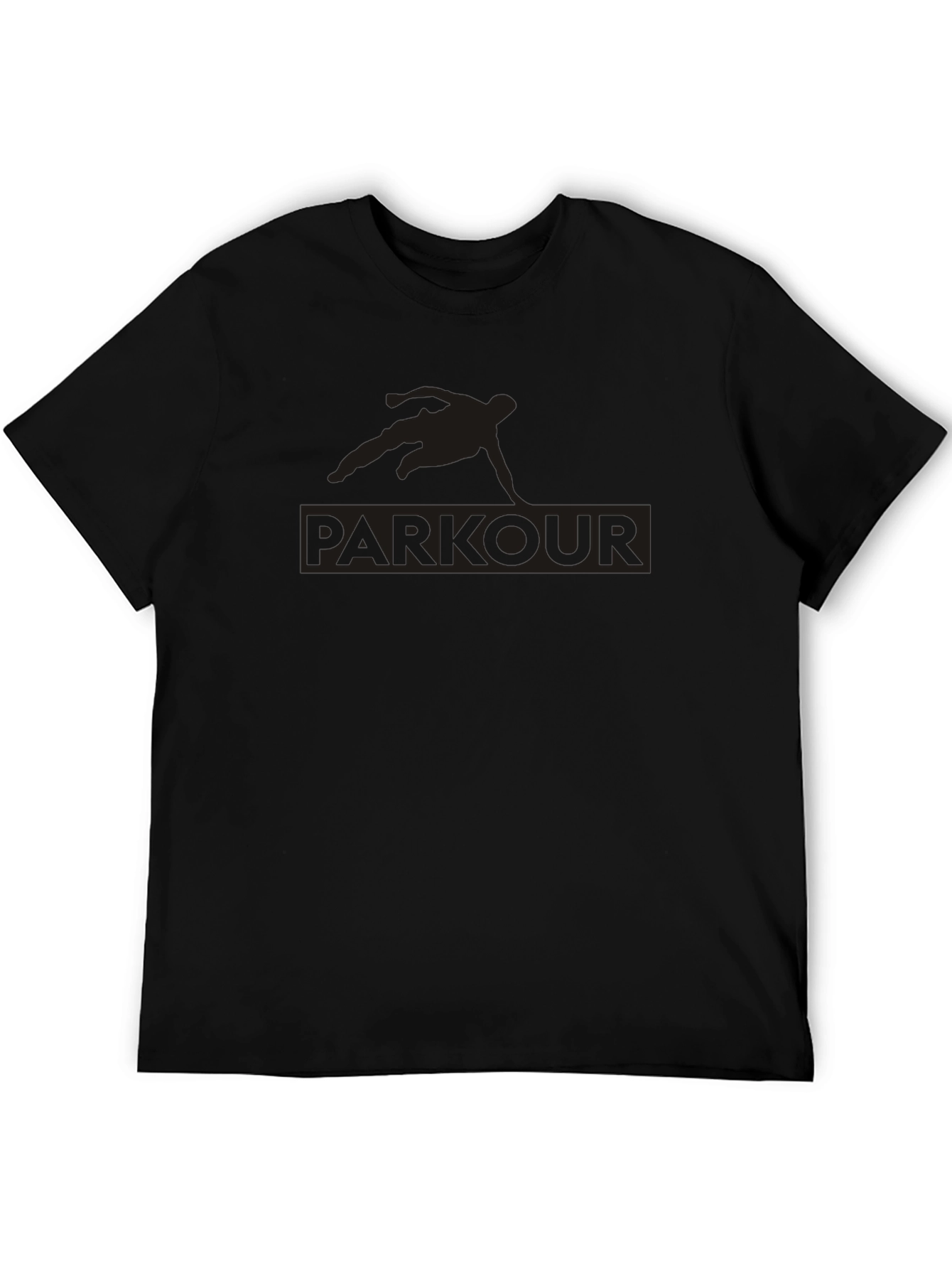 Black Parkour Silhouette Graphic T-Shirt view 5