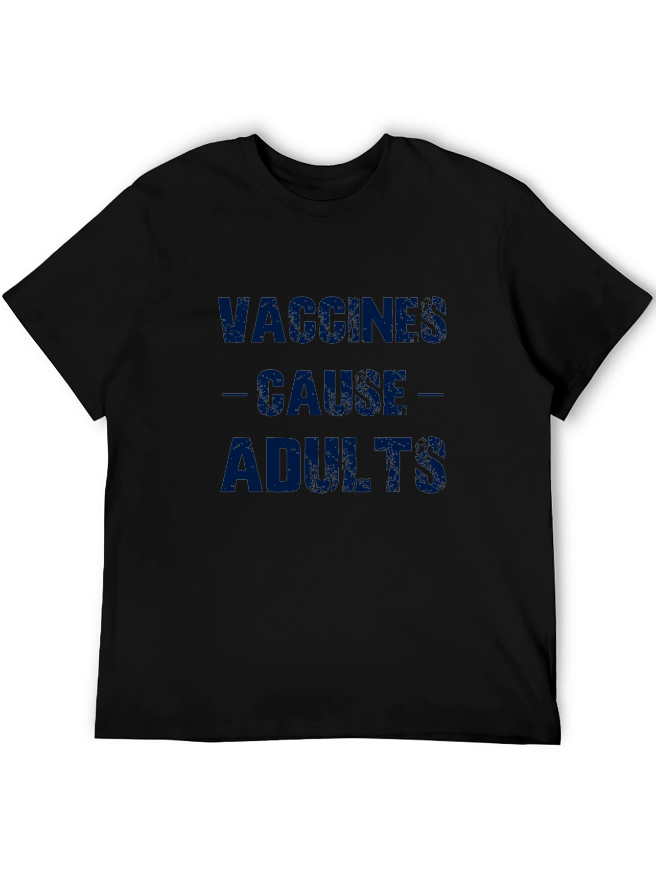 Black Vaccines Cause Adults Graphic Tee - Black T-Shirt view 5