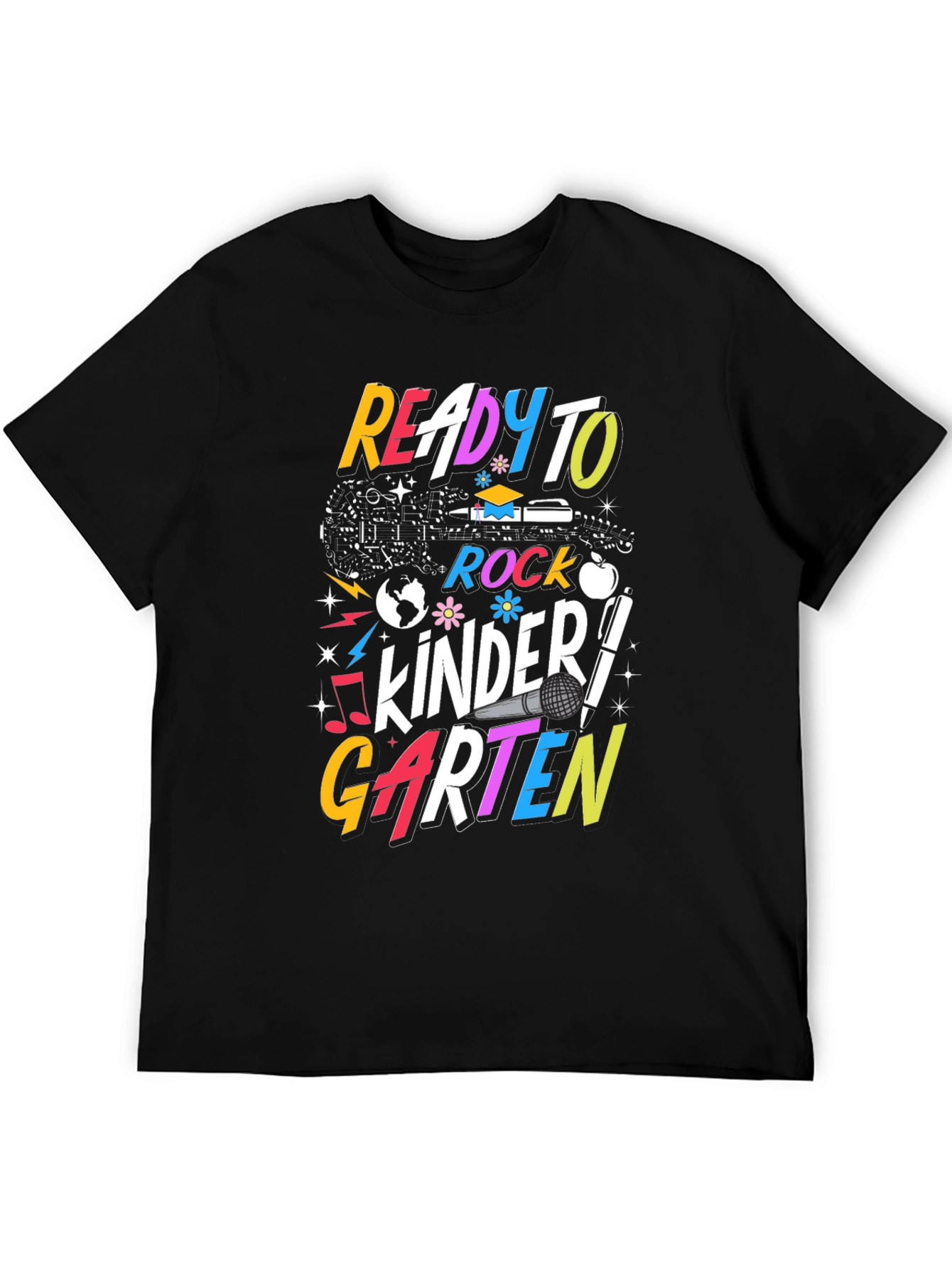 Black Ready to Rock Kindergarten T-Shirt - Back to School view 5