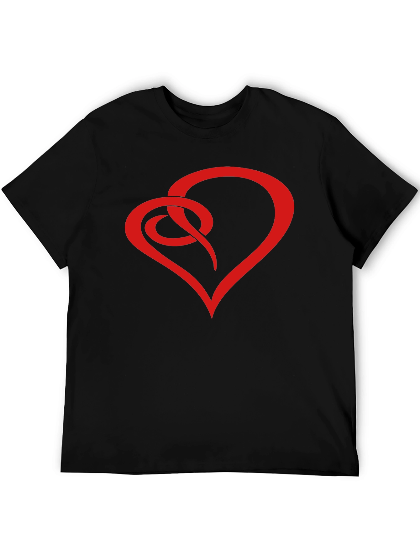 Black Heart Knot Graphic Tee - Stylish Men's Black T-Shirt view 5