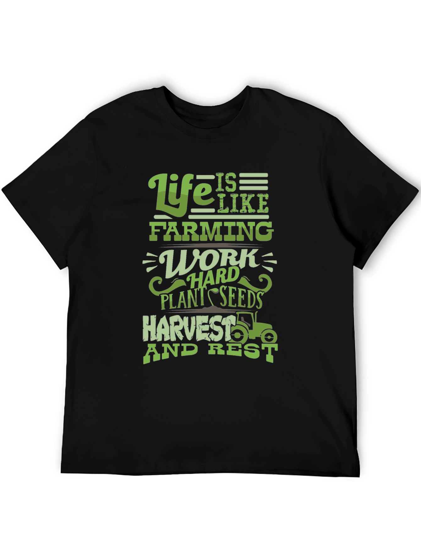 Life is Like Farming Black T-Shirt - 5