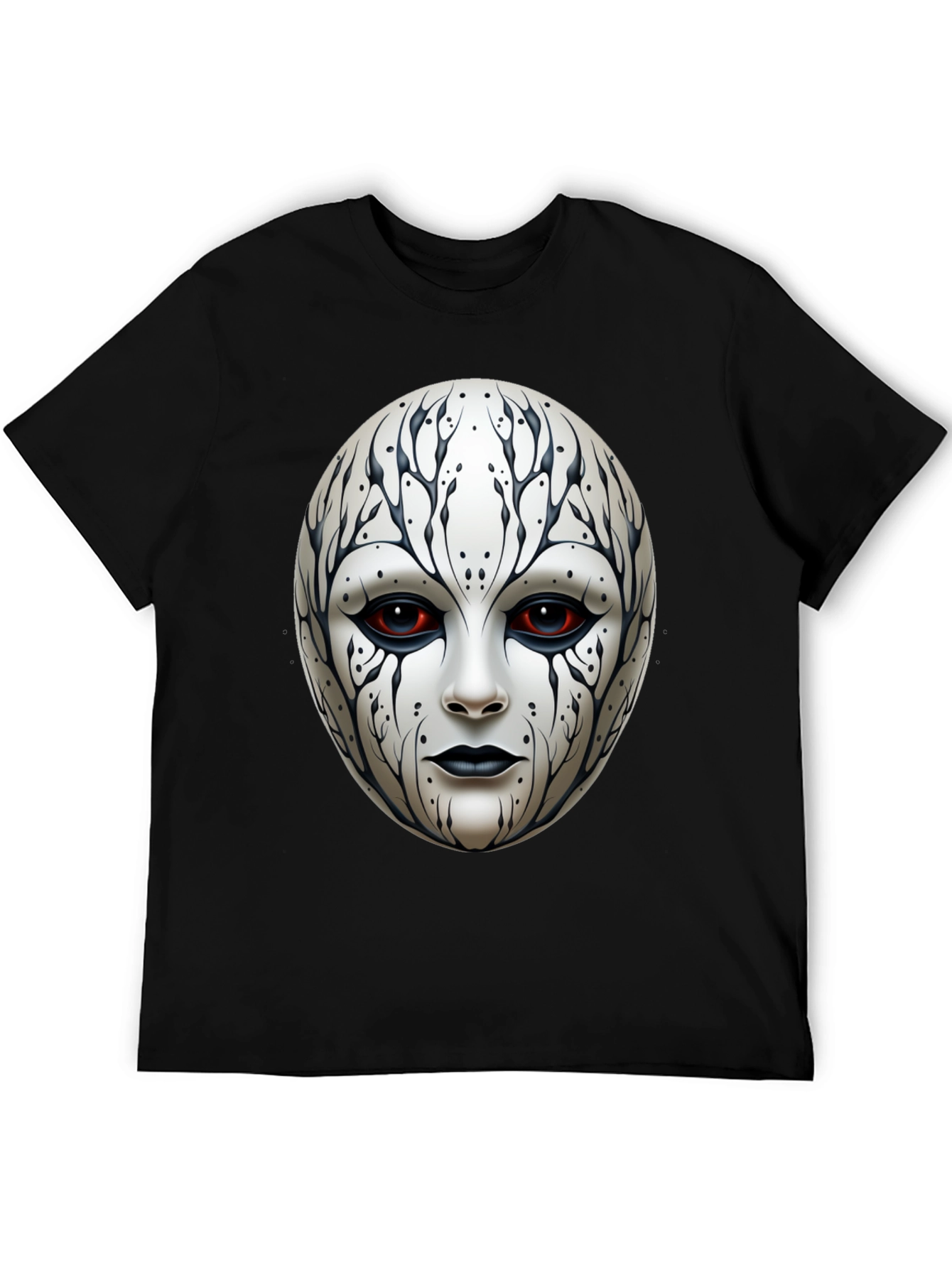 Black Mystic Face Graphic Tee - Black Cotton Blend view 5