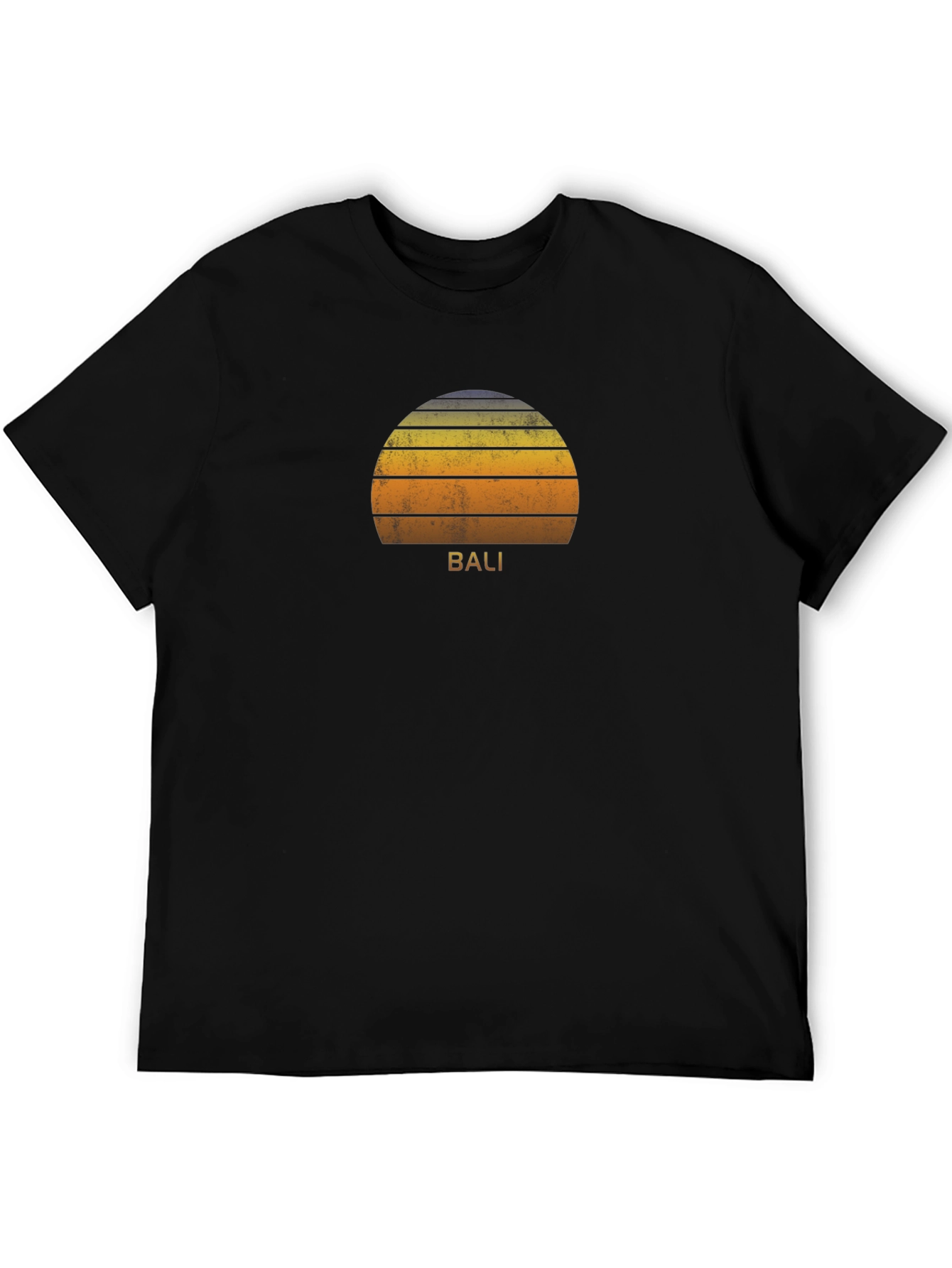 Black Bali Sunset Graphic Tee - Soft Cotton Black T-Shirt view 5